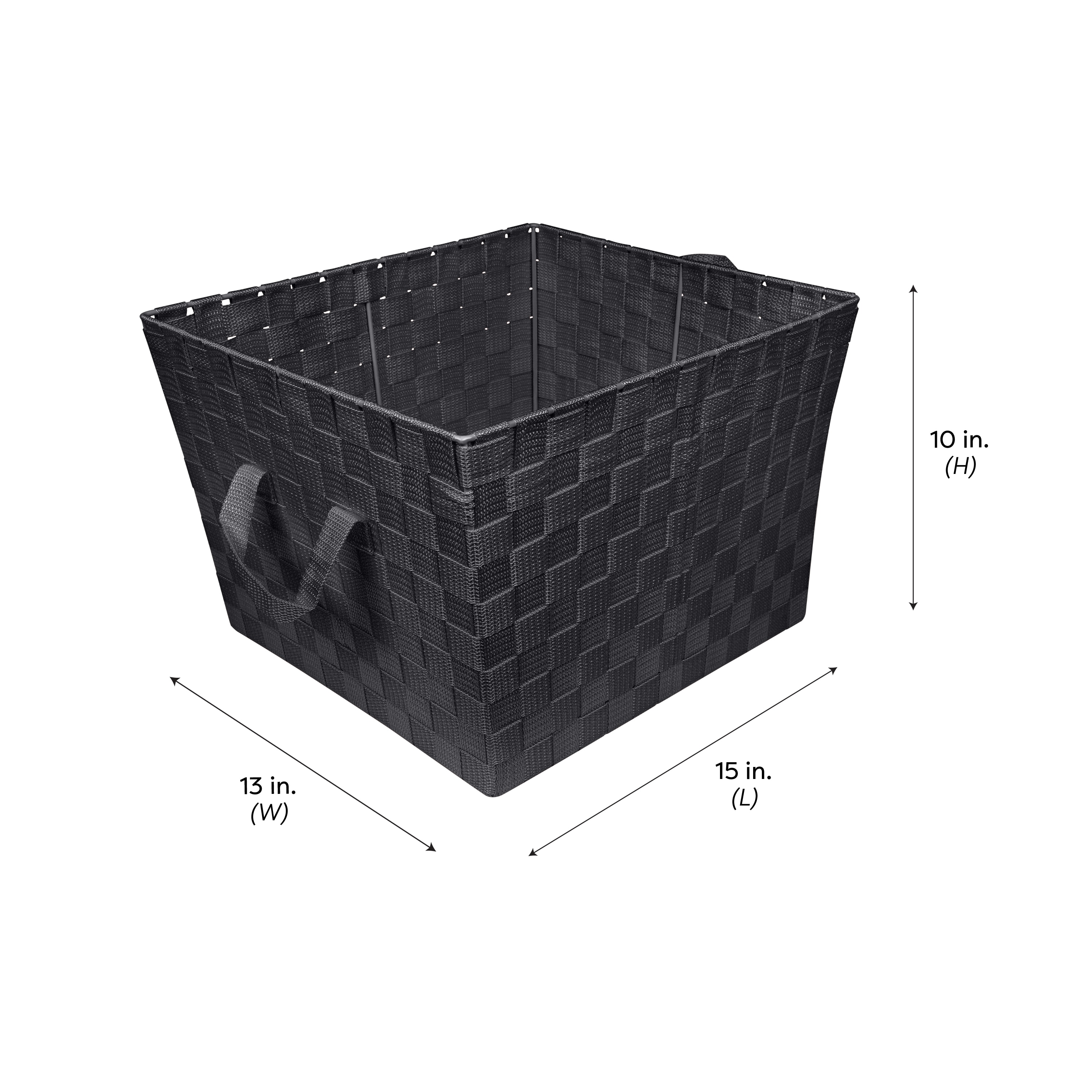 Laura Ashley (15-in W x 10-in H x 13-in D) Black Polypropylene Basket ...