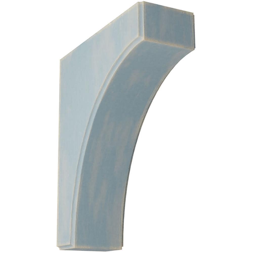 Ekena Millwork BKTWD04X10X12CVBU Clarksville 3-1/2-in x 10-in x 12-in Rubberwood Blue Wood Standard Bracket