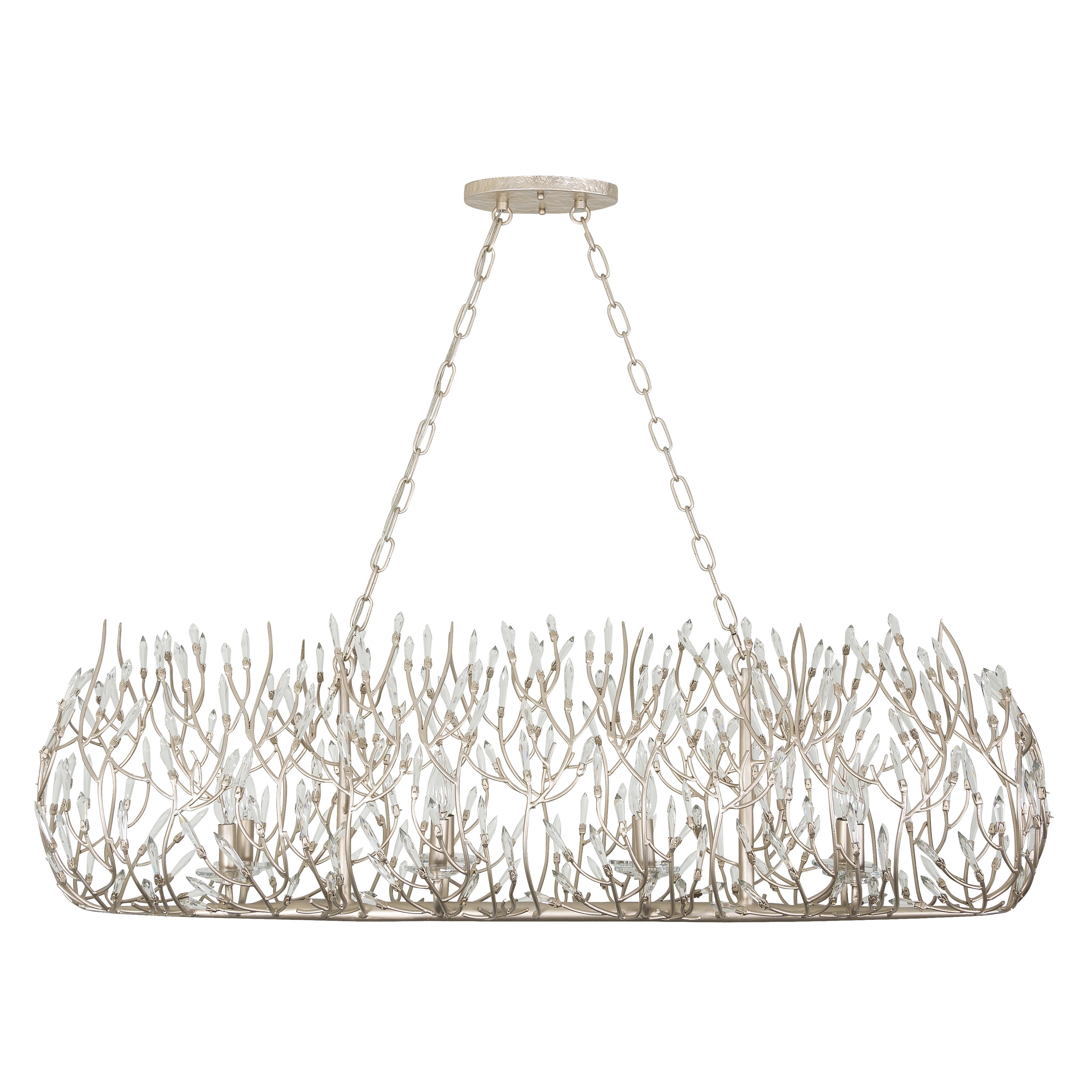 Gold Dust Crystal Linear Pendant Light with Recycled Steel