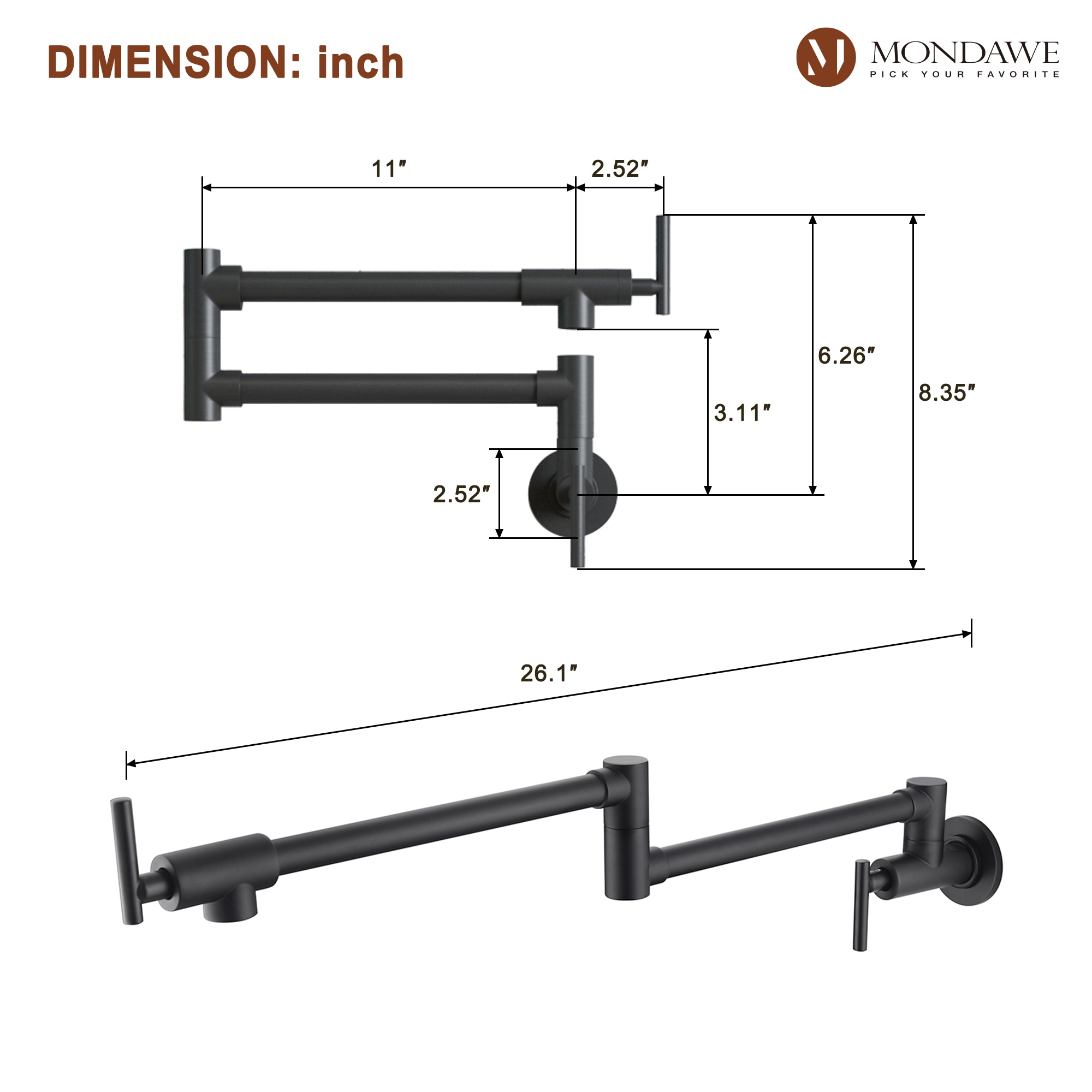 Mondawe OR-846MBF-DG Kitchen-Faucets - View #7