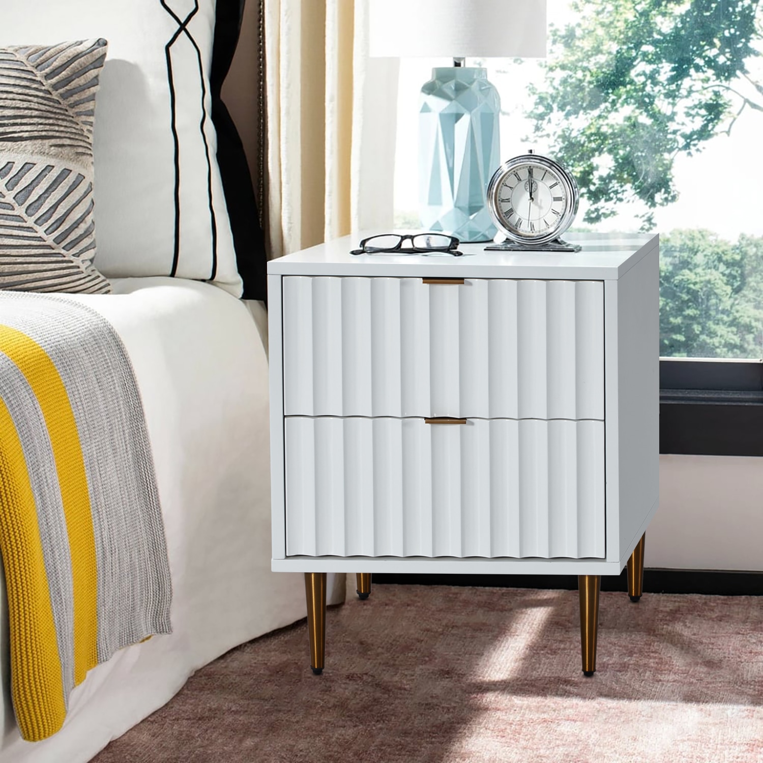 CASAINC WF-BEC-1472W-WH White Nightstand