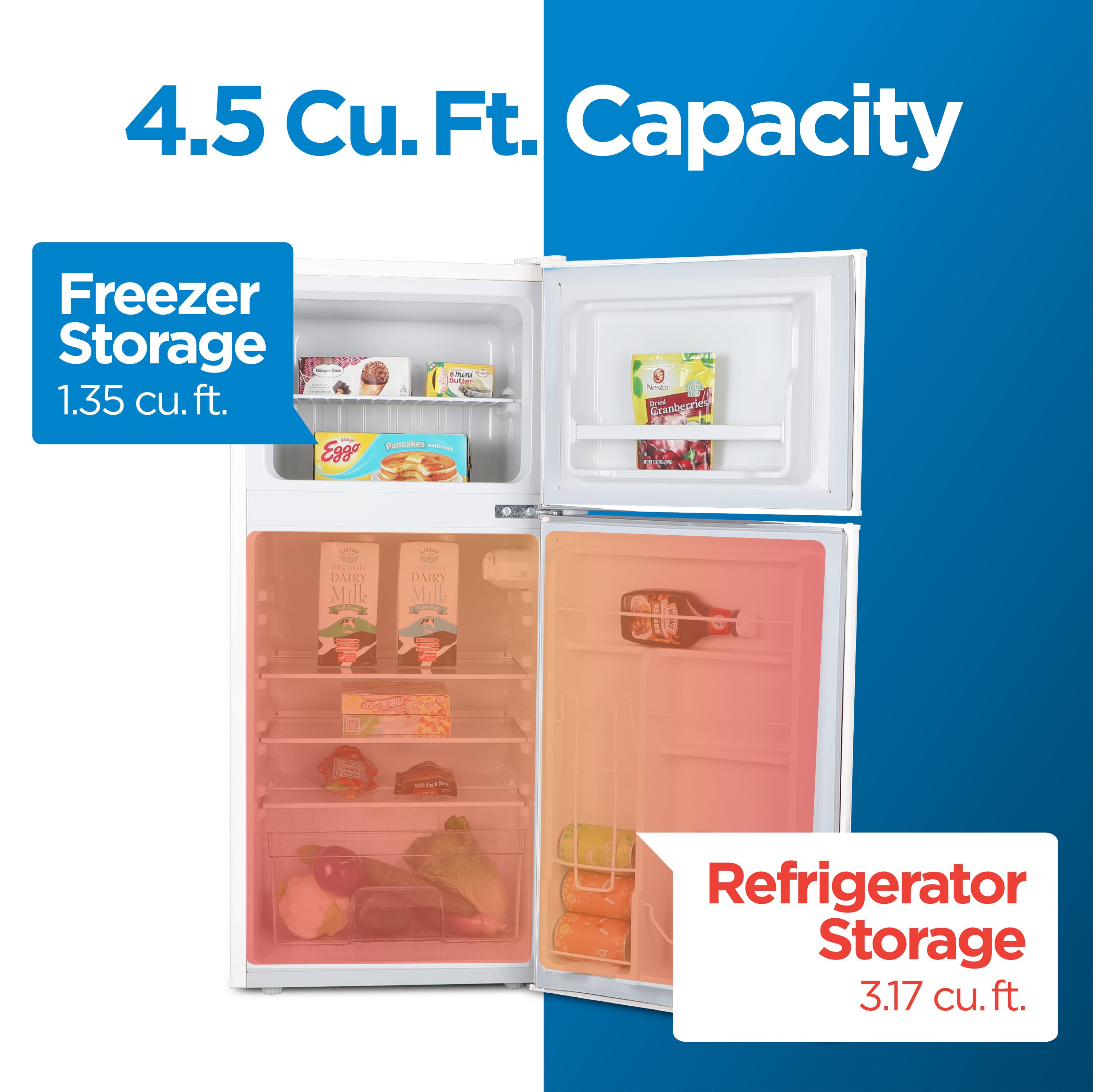 Commercial Cool 4.5-cu ft Built-In Mini Fridge with Freezer (White)