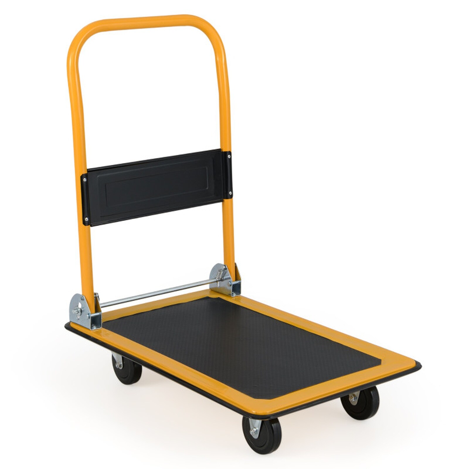 SUGIFT Platform Cart Dolly Foldable Push Hand Truck 330-lb Capacity with Flat Deck for Warehouse - Black