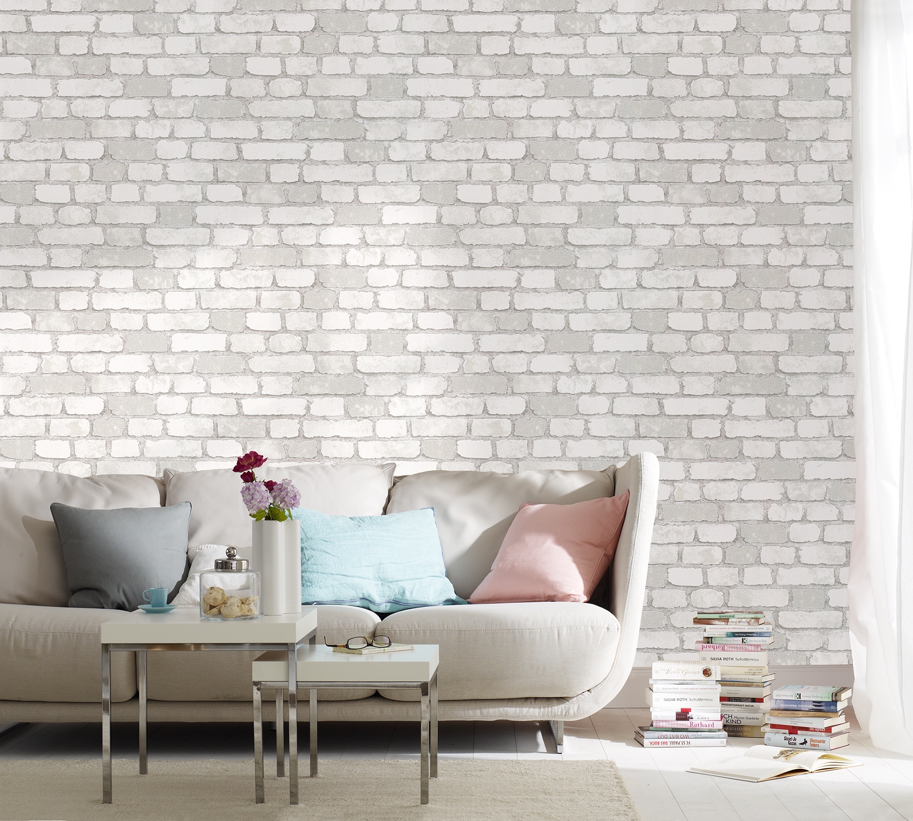 Marburg 56.4-sq ft White Non-woven Stone Unpasted Wallpaper in the ...