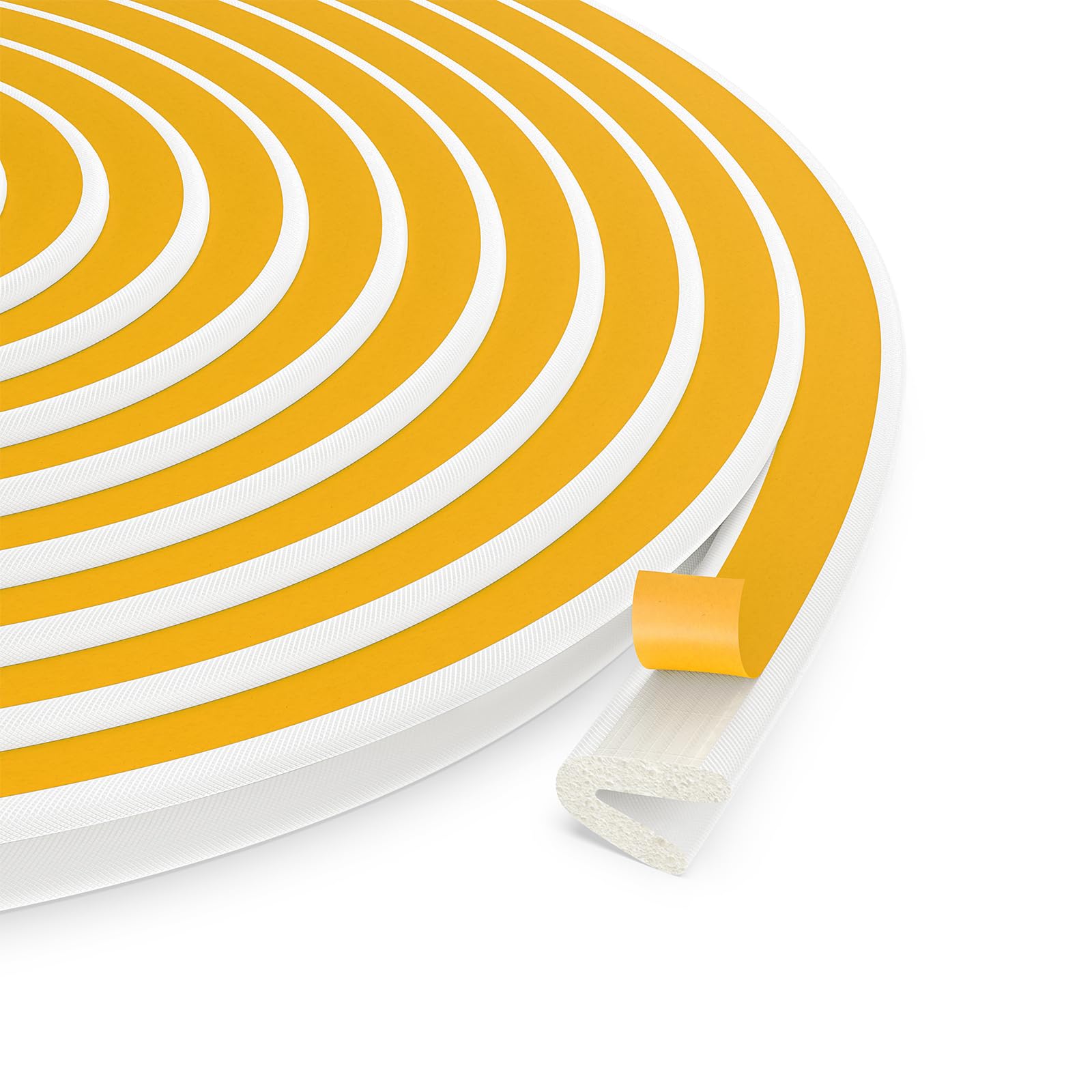 Misopily - Weather Stripping Door Seal White V Shape Self Adhesive Foam Strip for Door Frame and...