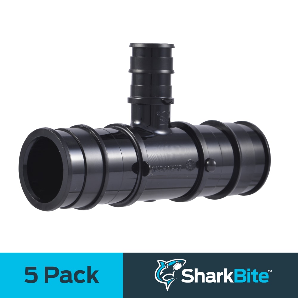 SharkBite UA415Z5 1-in x 1-in x 1/2-in PEX Expansion Poly Reducing Tee (5-Pack)