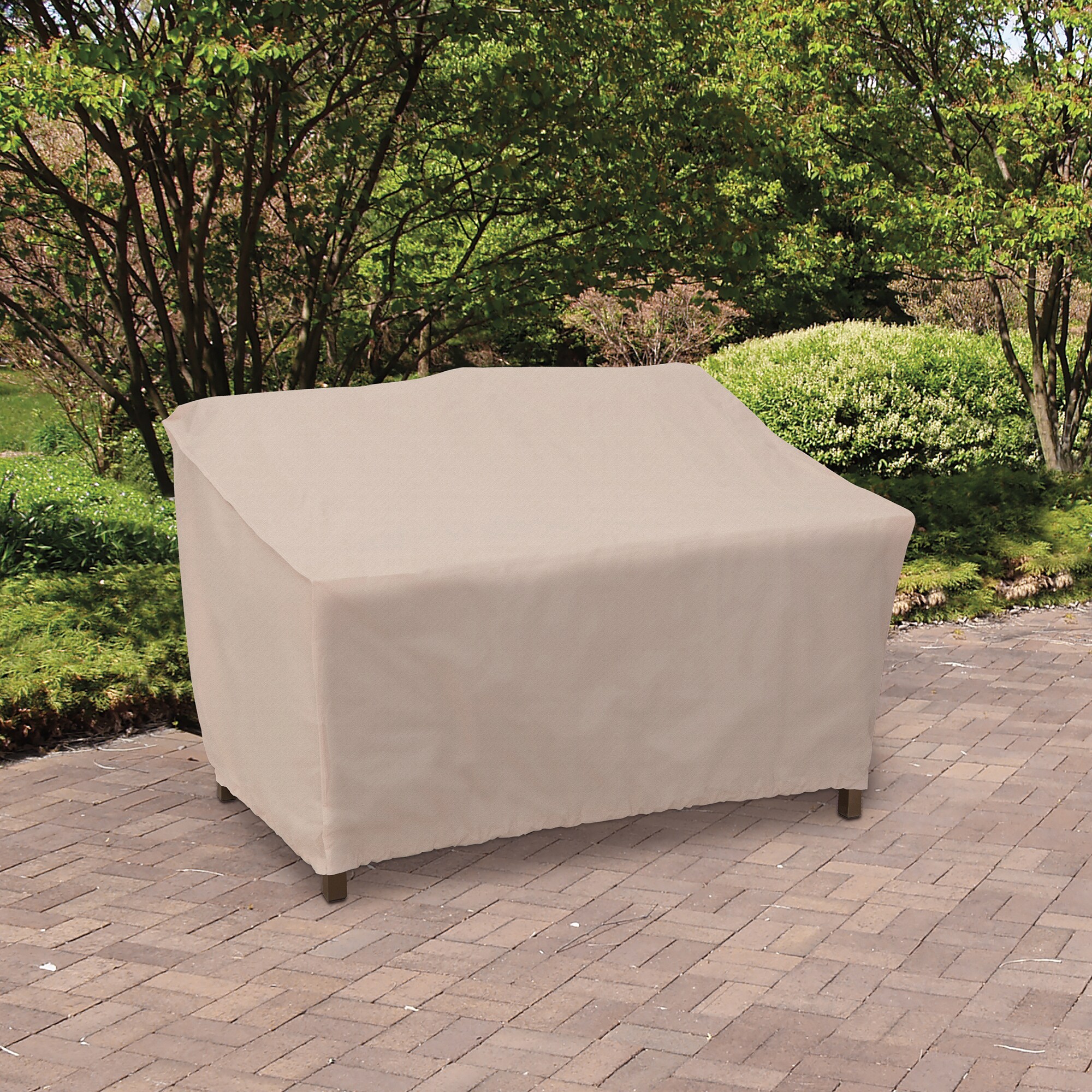 Style Selections Tan Polyester Patio Furniture Cover For Loveseat in ...