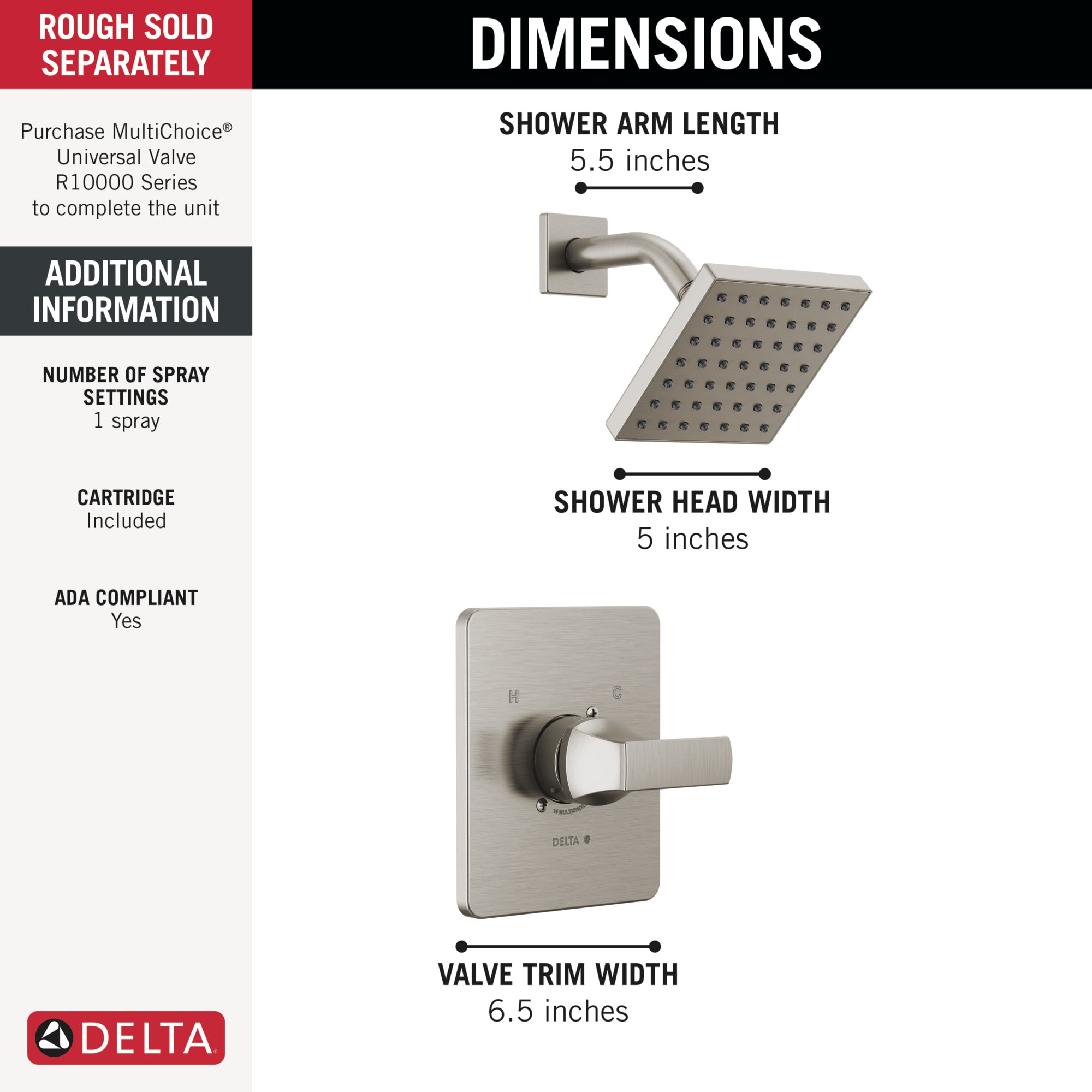 Delta T14237-SS Tub-Shower-Faucets - View #3