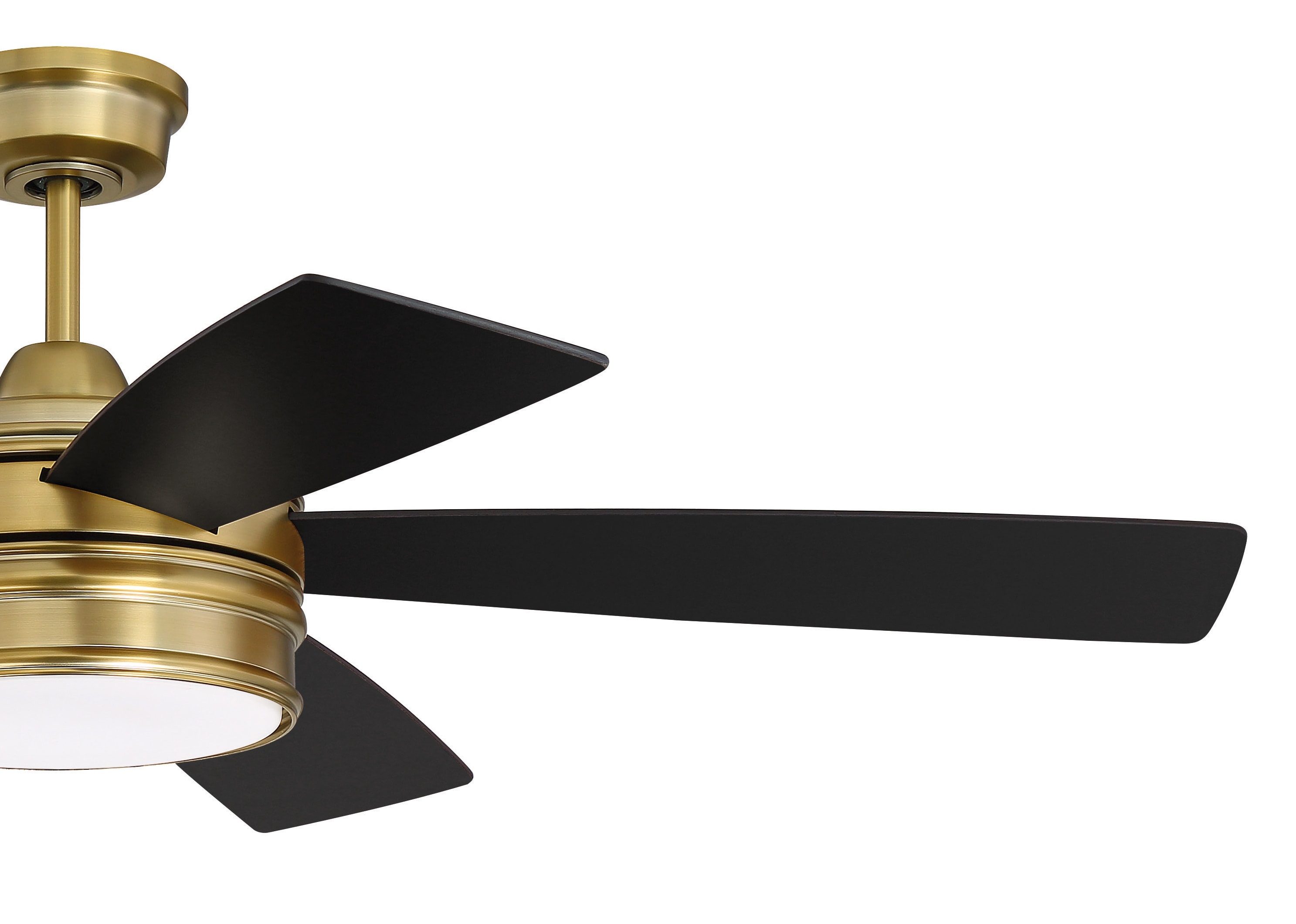 Craftmade Braxton 52-in Satin Brass LED Indoor Ceiling Fan with Light Remote  (5-Blade) in the Ceiling Fans department at