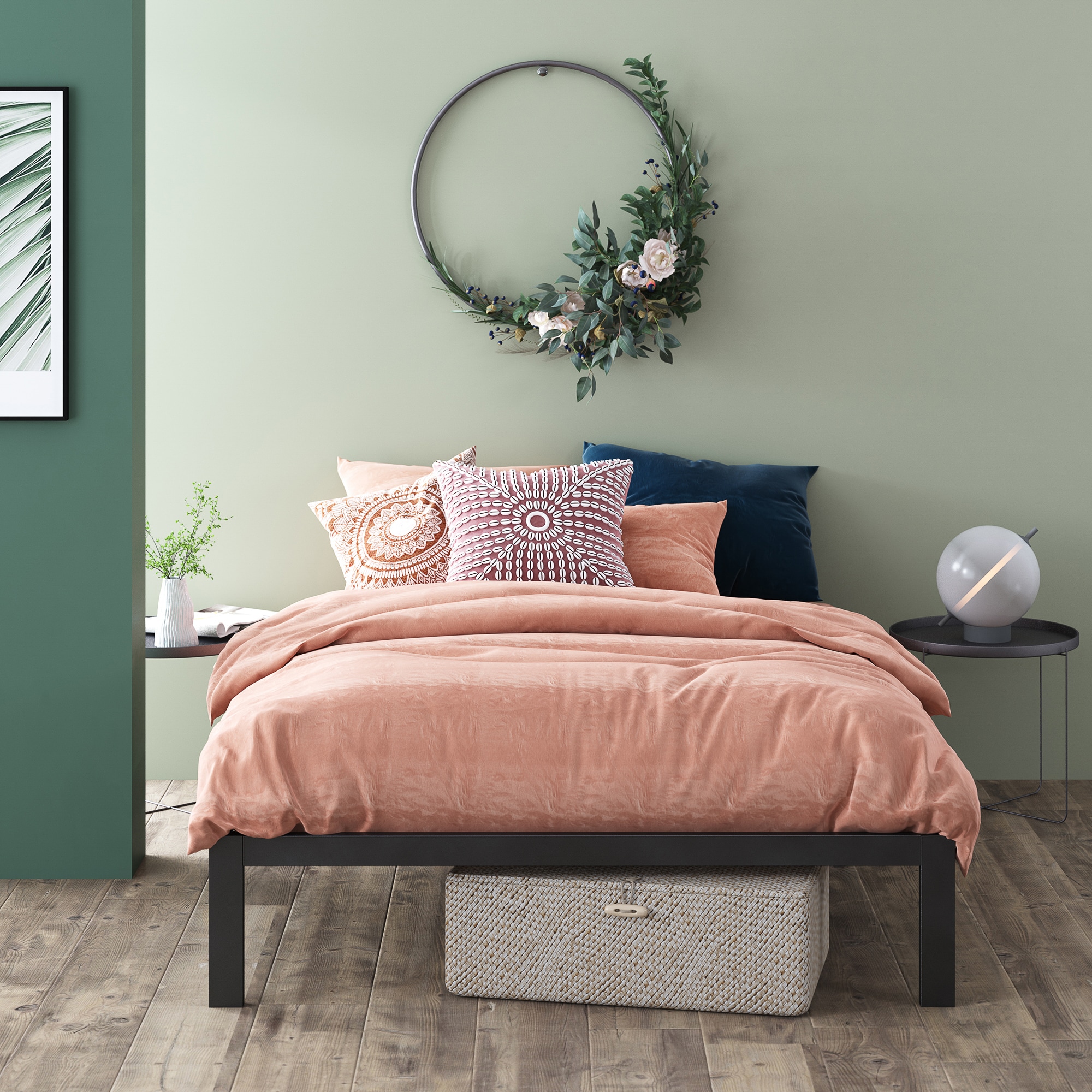 Zinus SPI-UXXE-15K Black King Metal Bed frame Bed