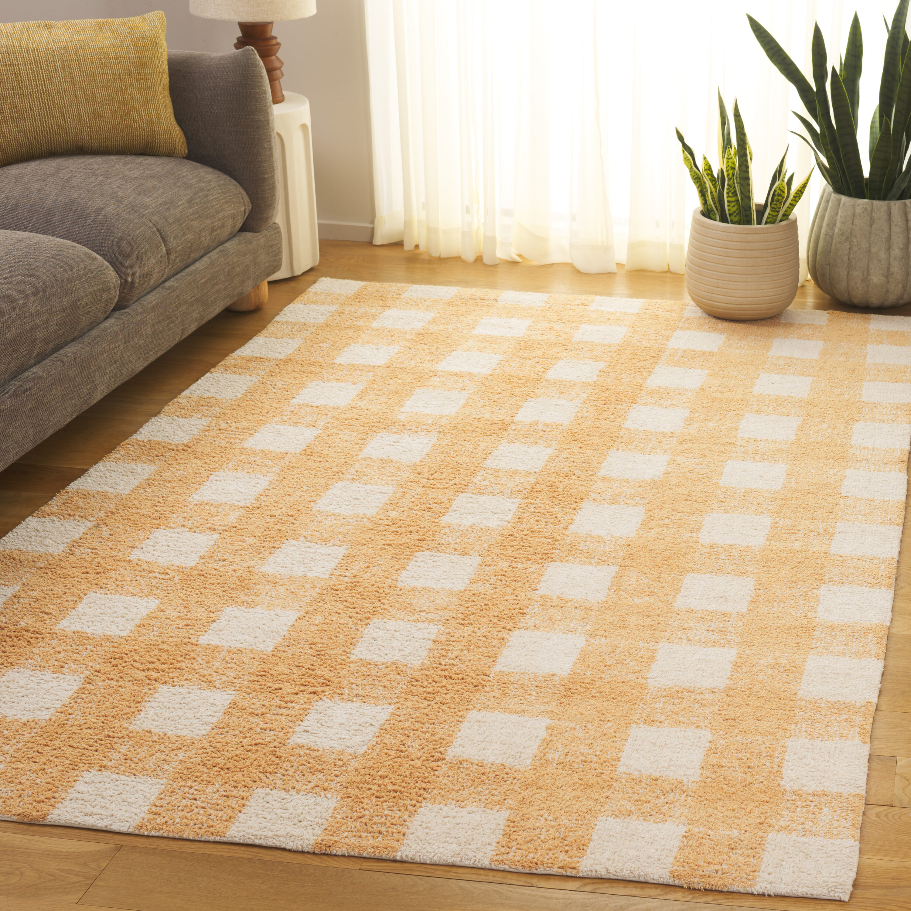  Easy Care 216 Ivory/Gold Country Floral 4ft x 6ft Small Rectangle Rug