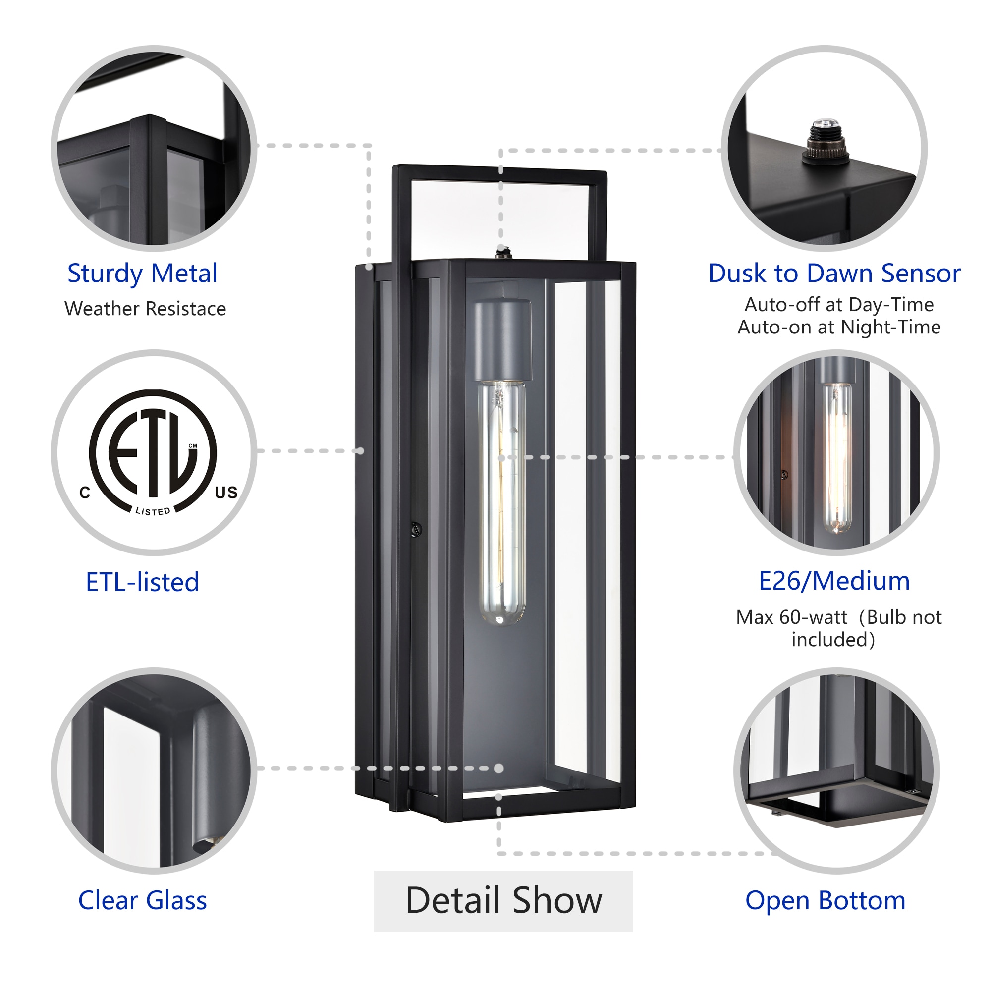 Edvivi EW682S-BK Outdoor-Wall-Lighting - View #5