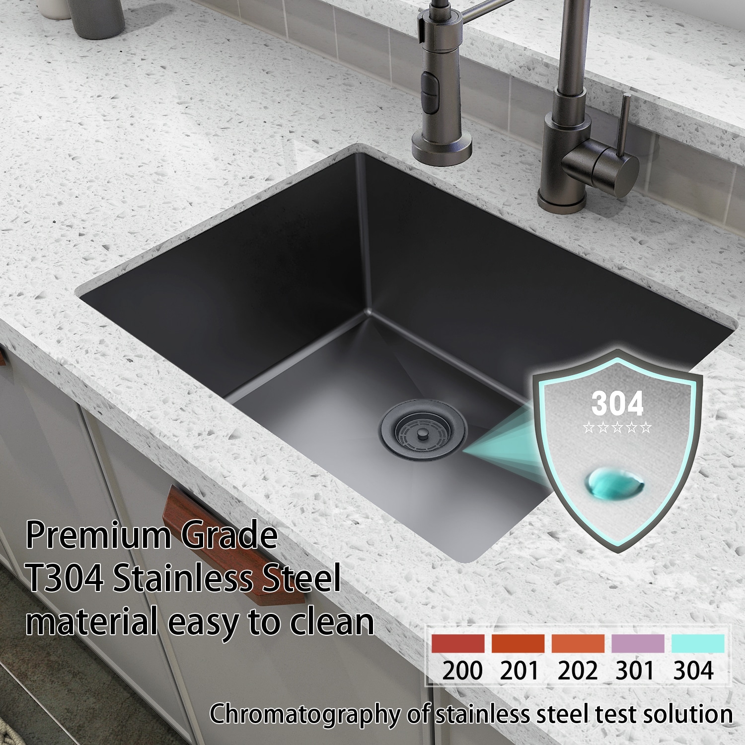 Sinber HU2318S-9-BR Kitchen-Sinks - View #3