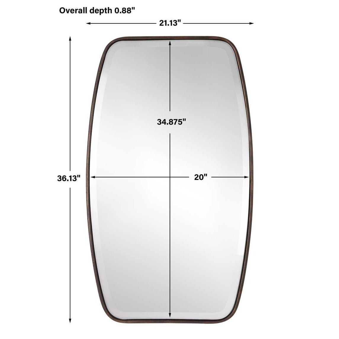 Dark Bronze Rectangular Beveled Wall Mirror