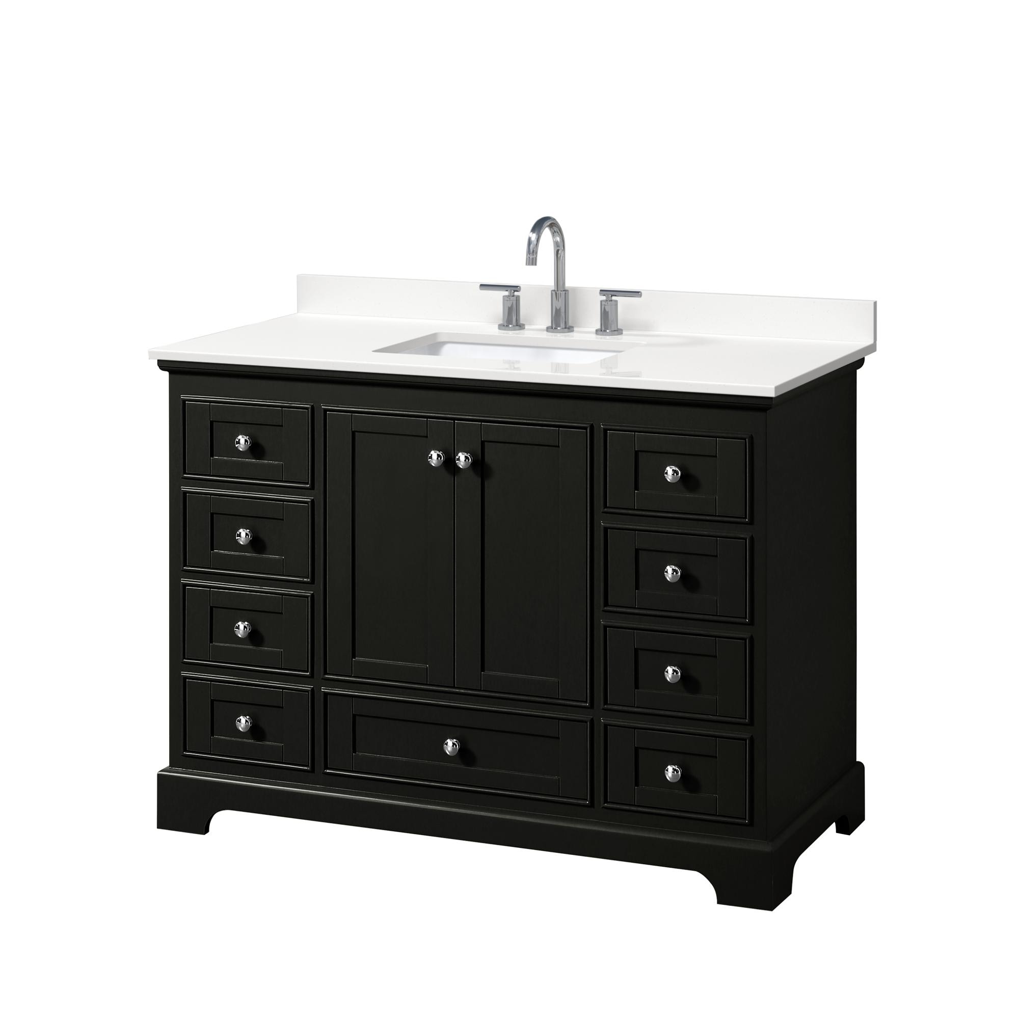 Wyndham Collection Deborah 48-in Dark Espresso Undermount Single Sink ...