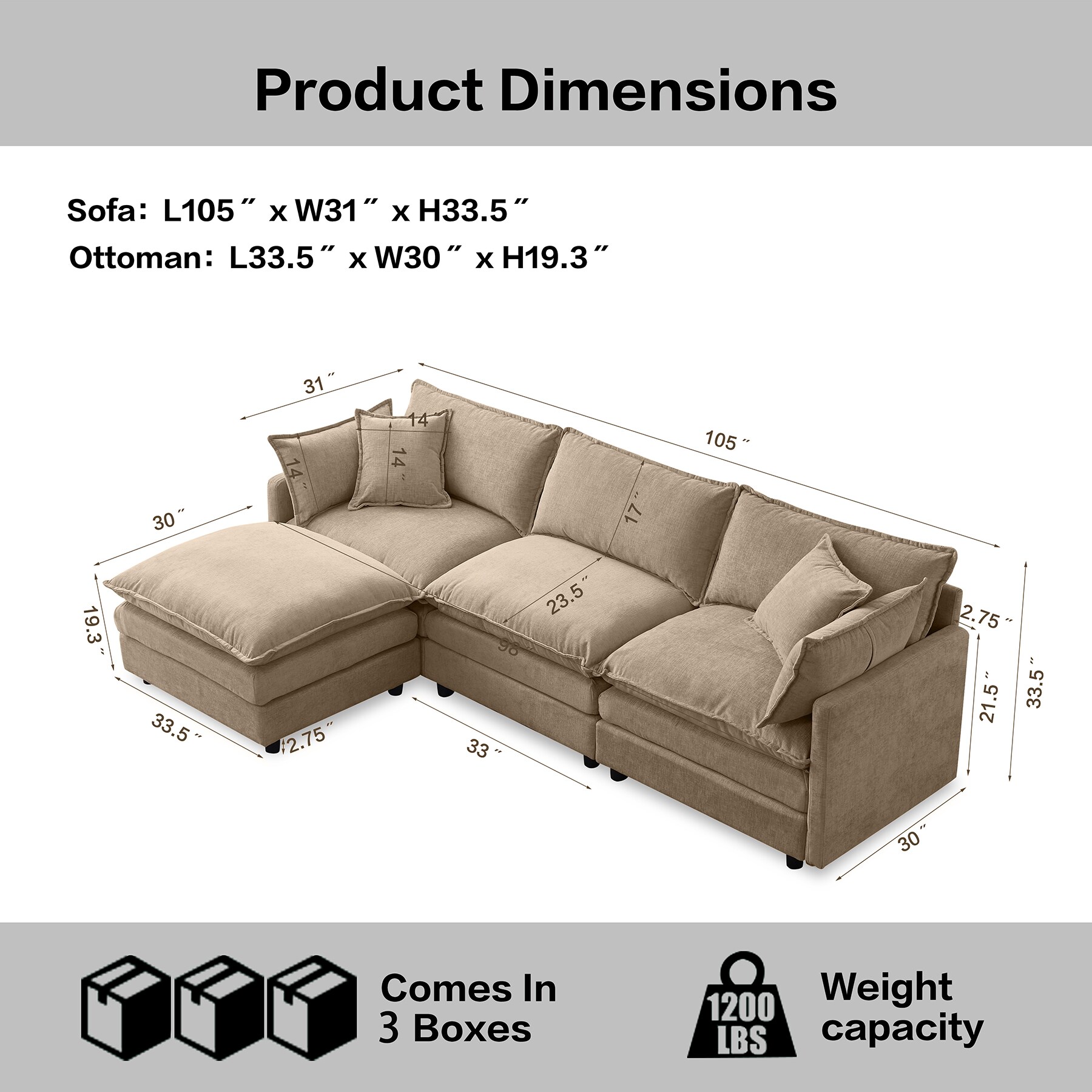 SINOFURN SYA3100040BG Sofas-Loveseats - View #3
