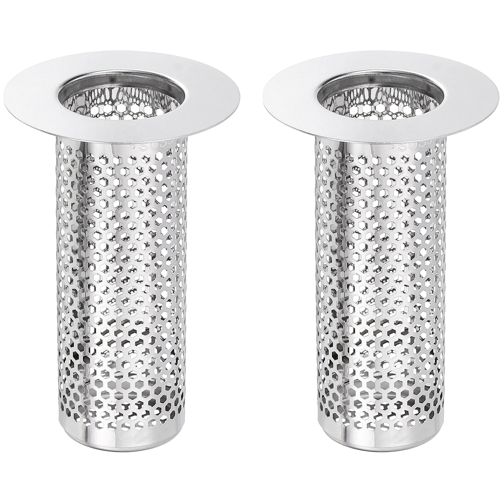 Unique Bargains - 2pcs Shower Drain Strainer 3.2-Inch x 2-Inch 304 Stainless Steel Floor Drain St...