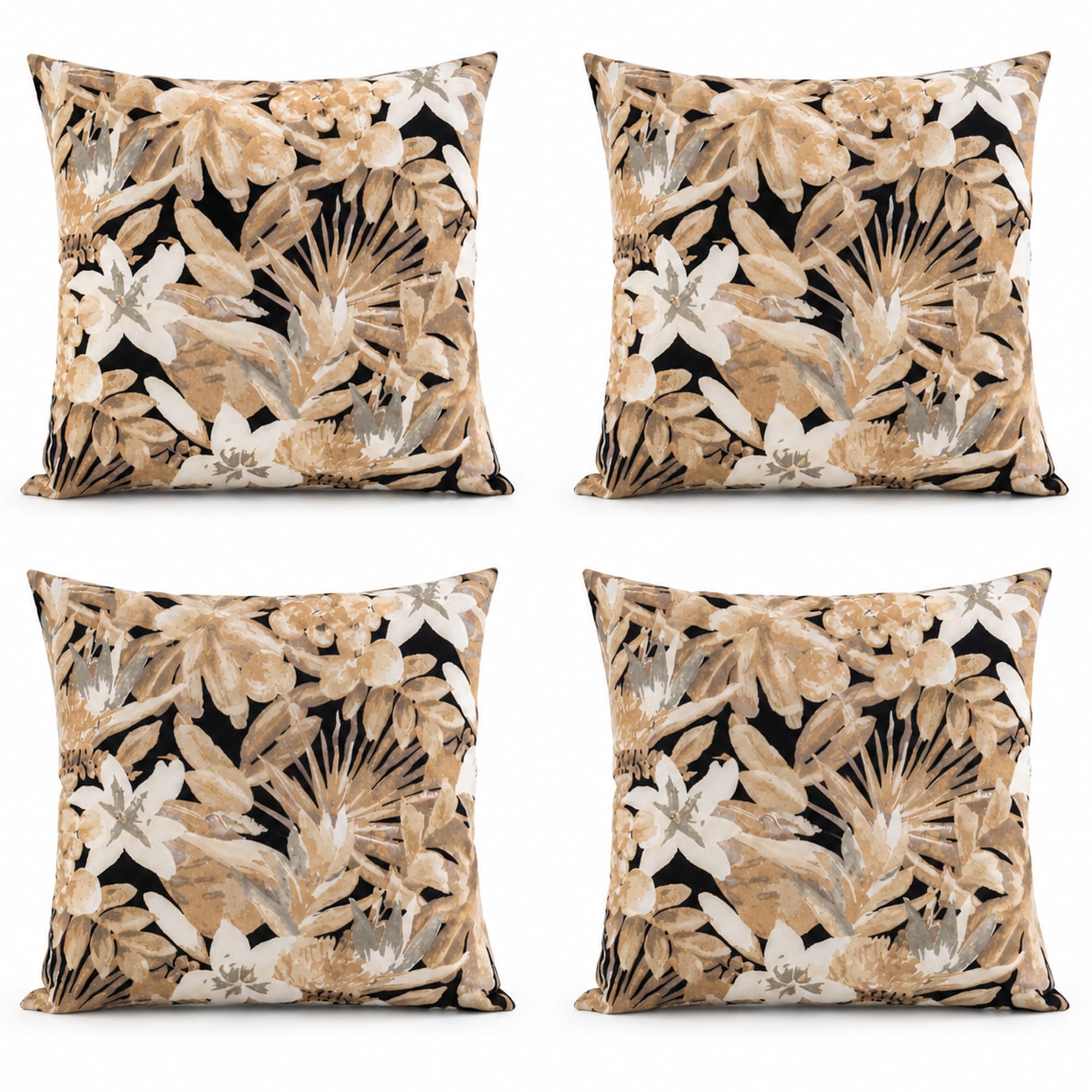 KTMBDW Outdoor Pillows Covers 18x18 inch (Pack of 4) - Waterproof and Fade-Resistant Garden Pillows Covers for Patio - Brown