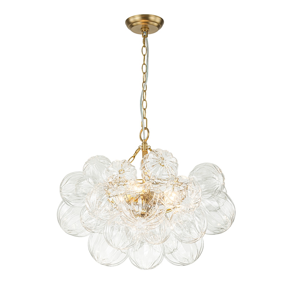 HUOKU PD1053231 Neuvy 3 -Light Brushed Gold Modern/contemporary For Use in Bedrooms, Dining Rooms, Foyers, Kitchens, Living Rooms Chandelier