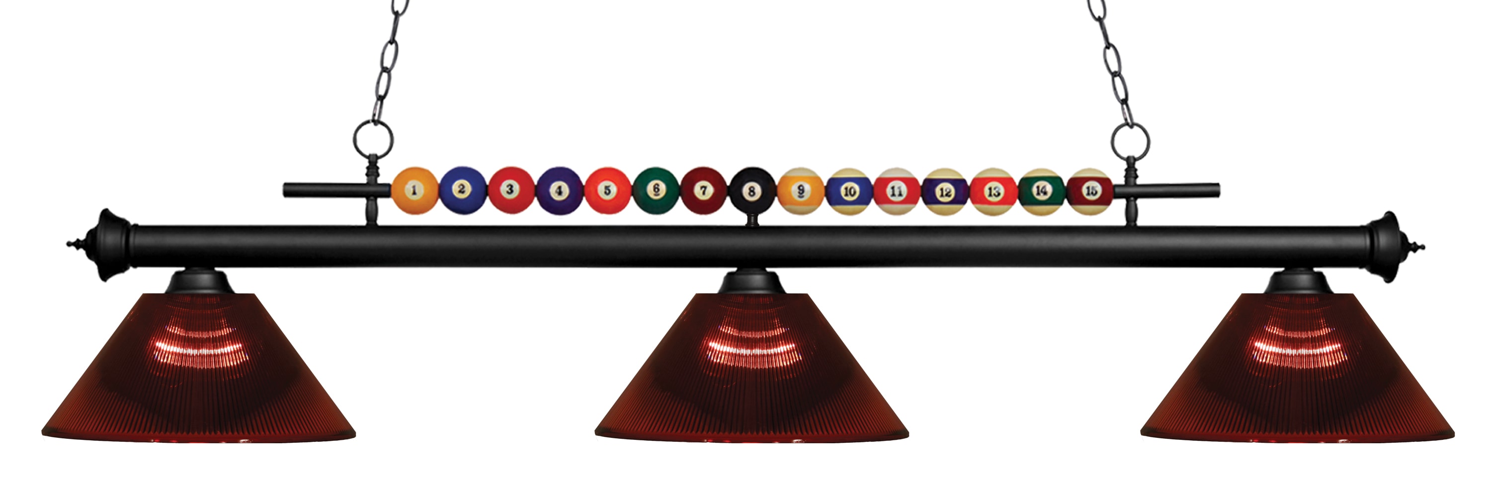 Z-Lite 170MB-ARBG Shark Matte Black Incandescent Medium base (E-26) Pool Table Lighting