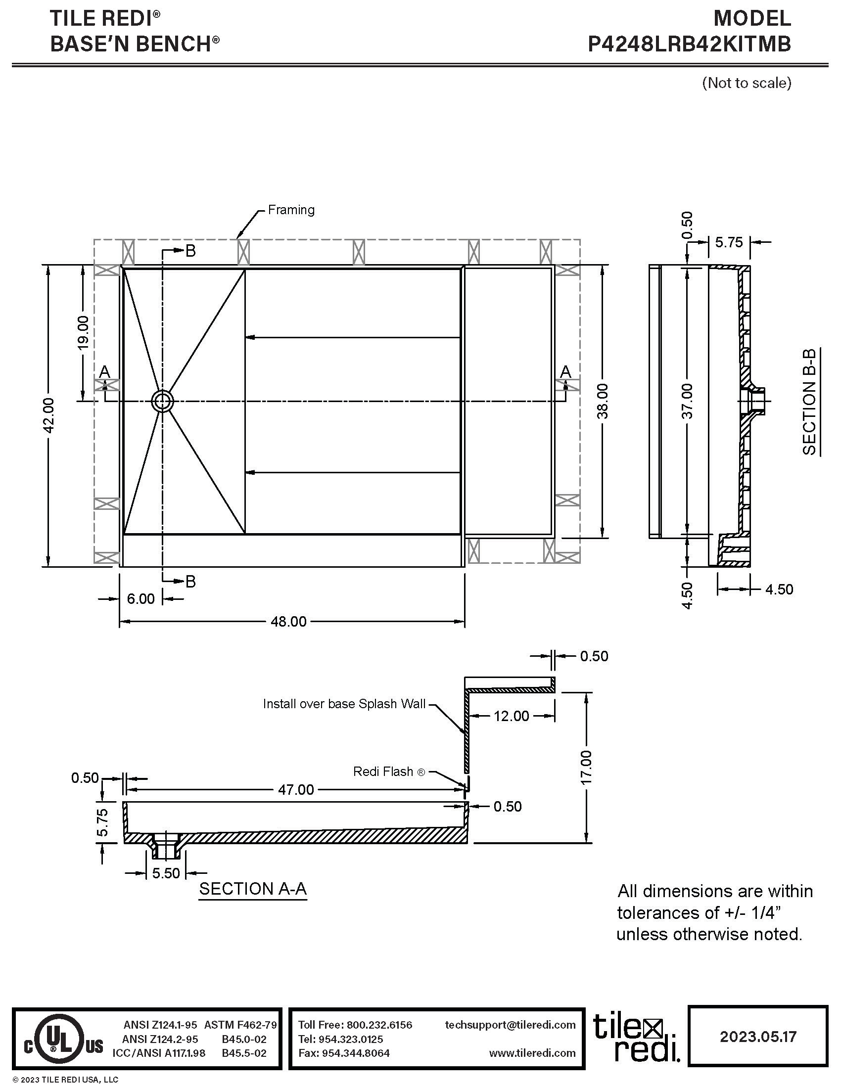Tile Redi P4248LRB42KITMB Shower-Floors - View #7