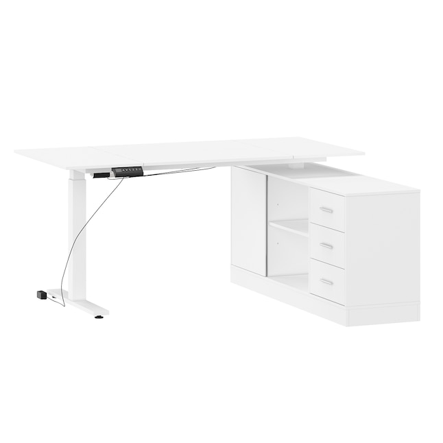 FUFU&GAGA 63-in White Modern/Contemporary L-shaped Desk FUFU&GAGA 63-in White Modern/Contemporary L-shaped Desk