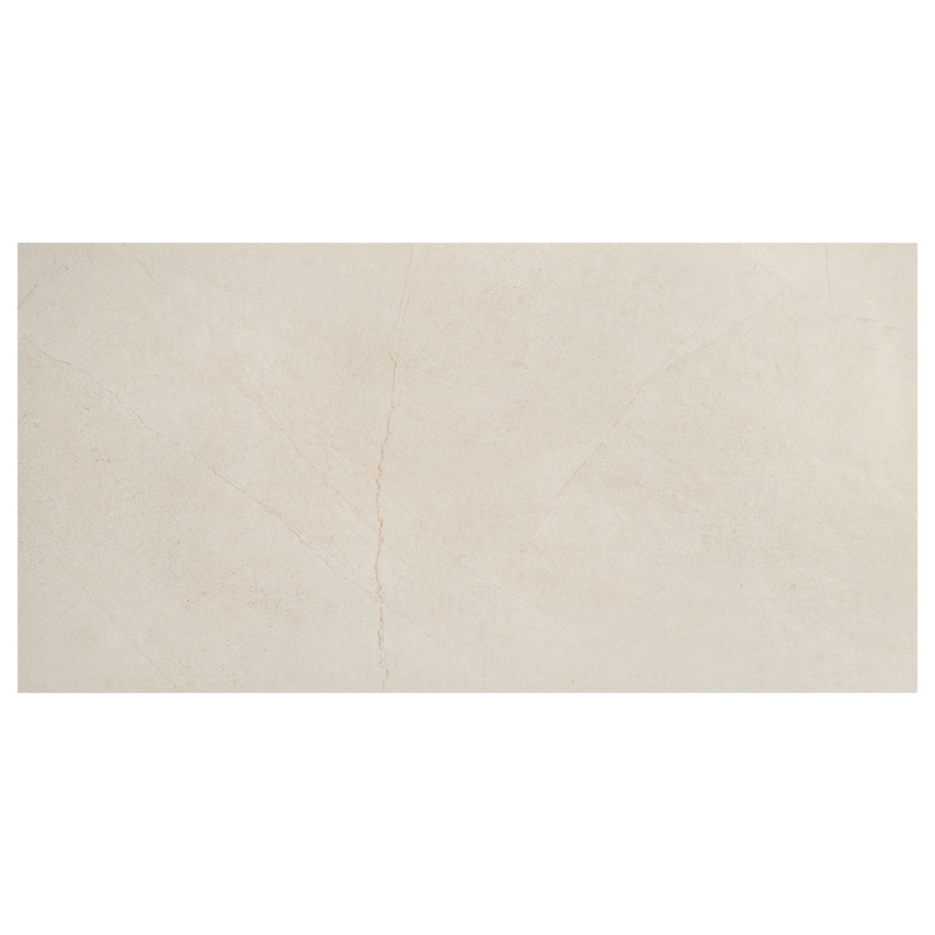 Artmore Tile Sample - Tavian Marfil Cream 4-in x 8-in Satin Porcelain Marble look Floor and Wall Tile