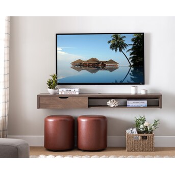buste håndflade Onset Furniture of America Wilbarger Modern/Contemporary Walnut Oak Wall-mounted  Integrated TV Mount (Accommodates TVs up to 60-in) in the TV Stands  department at Lowes.com
