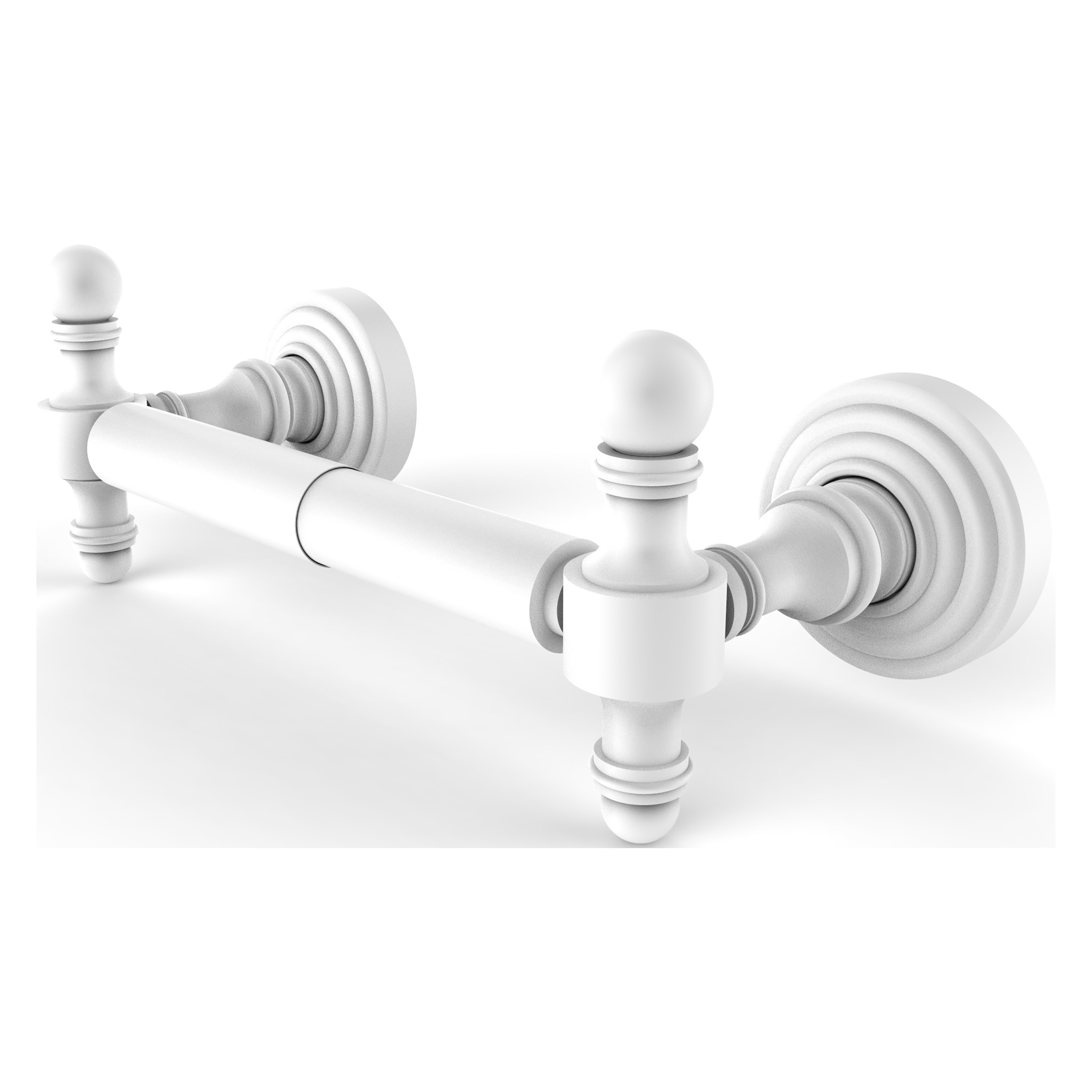 Allied Brass RW-24-WHM Retro Wave Matte White Wall mount Double post Toilet Paper Holder 1 -Rolls with Storage
