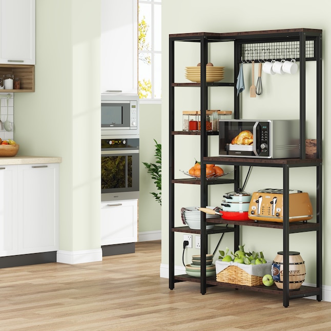 Microwave Stand 4-Tiers Kitchen Storage Fit Mini Fridge Baker's