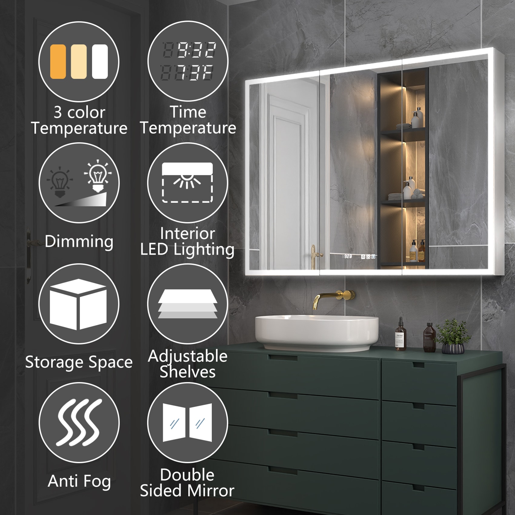 ExBrite EXMC4036V12DX Bathroom-Medicine-Cabinets - View #4