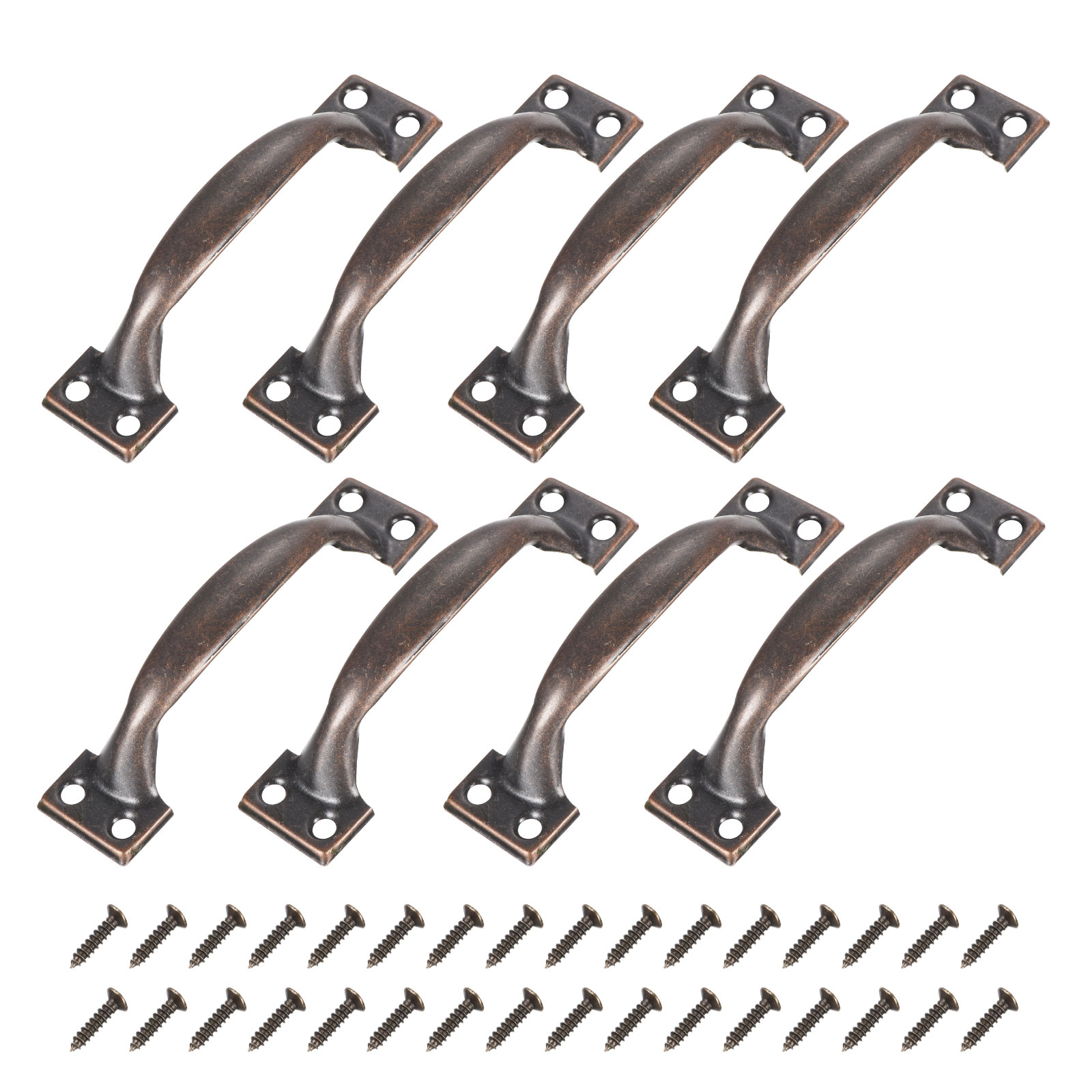 Unique Bargains - 8pcs 4 Inches Gate Handle Metal Vintage Door Drawer Pulls Vintage Furniture Han...