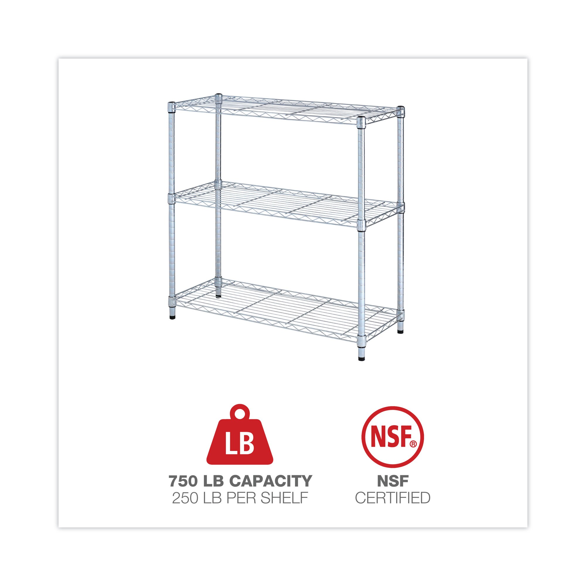 Alera Steel 3-Tier Utility Shelving Unit (36-in W x 14-in D x 36-in H),  Silver in the Freestanding Shelving Units department at