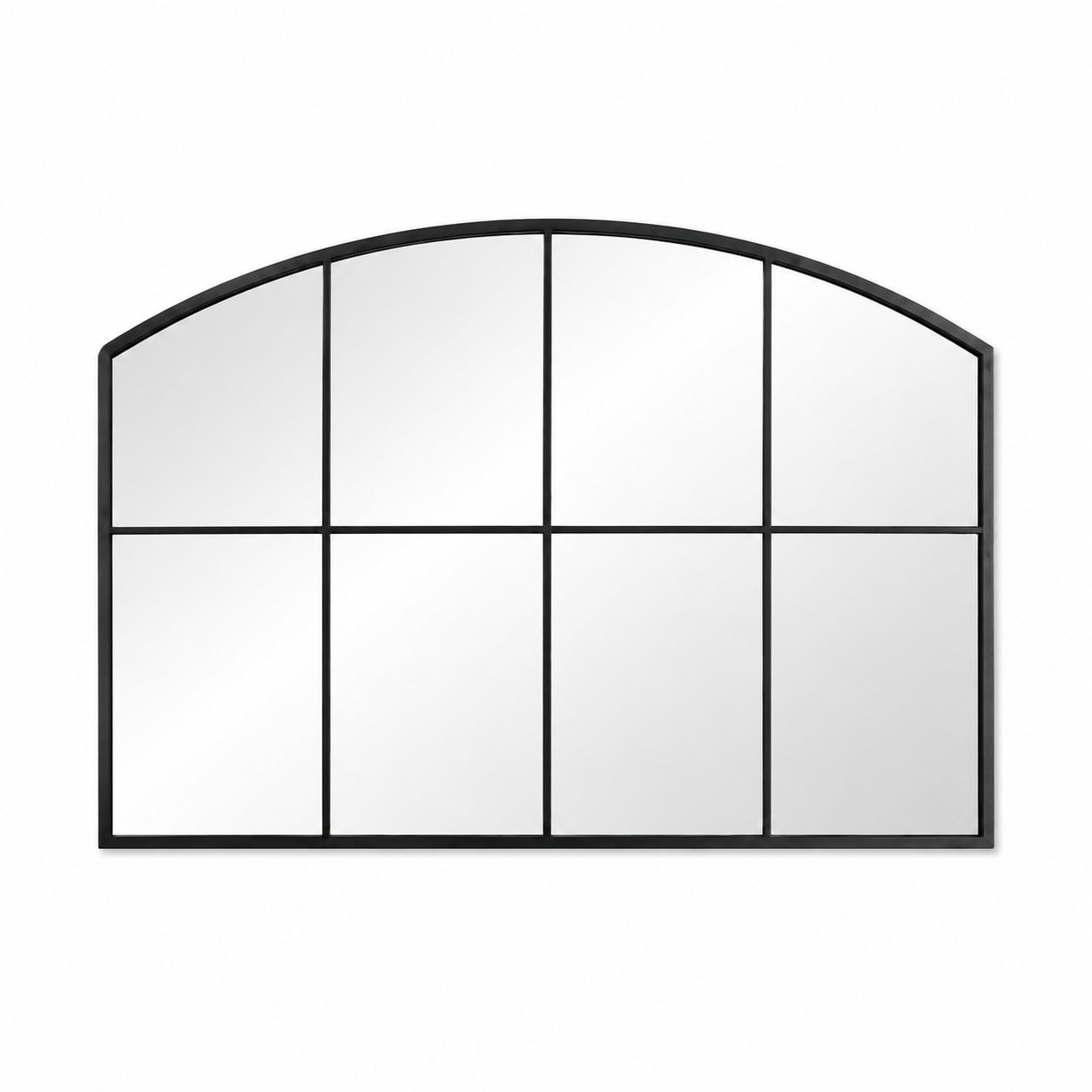 Aoibox  42 x 28 Black Arched Window Mirror Farmhouse Metal Frame Wall Decor for Living Room or Entryway
