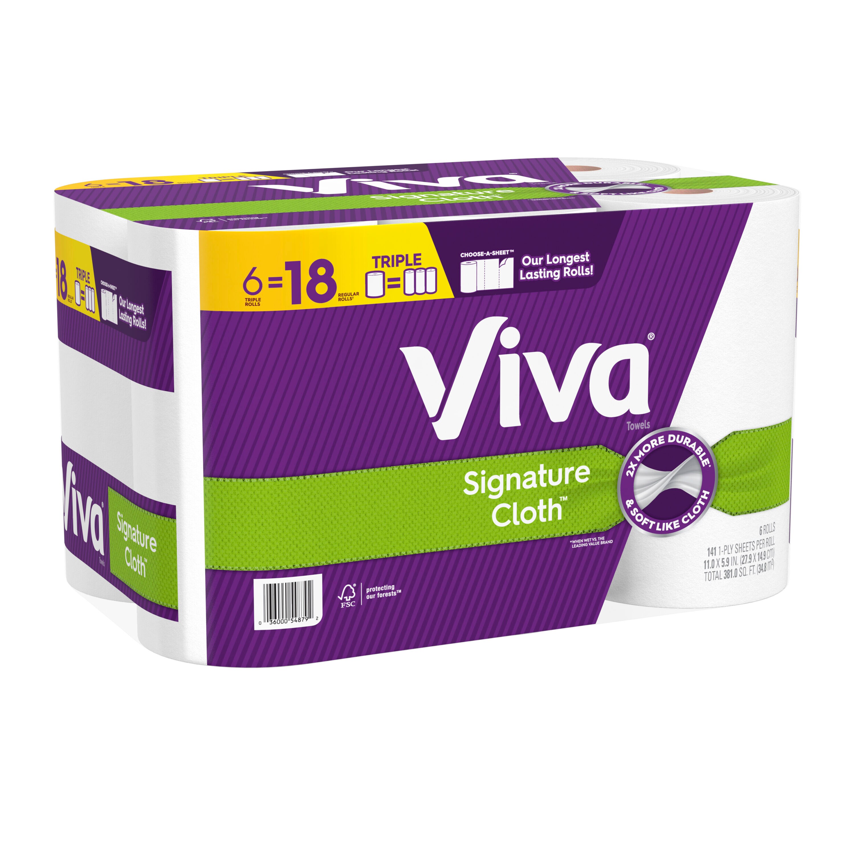 Viva 6 Count Select A Size White Paper Towels Signature Cloth Triple   61711911 