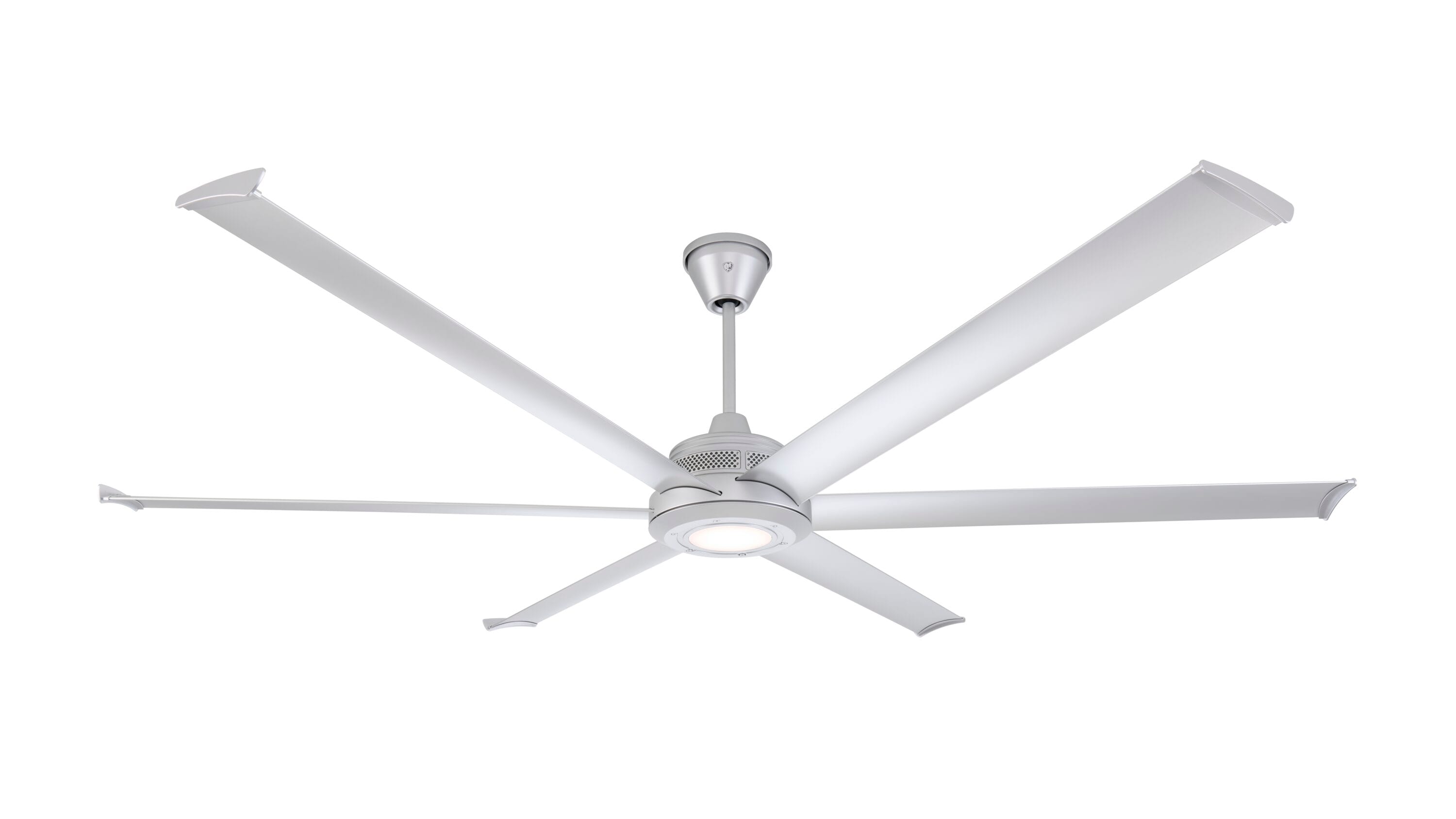 Big Ass Fans MM1-84SS-03 Mammoth 84-in Integrated LED Outdoor Smart Silver with Silver Blades Ceiling Fan With Light 6 -Blade )