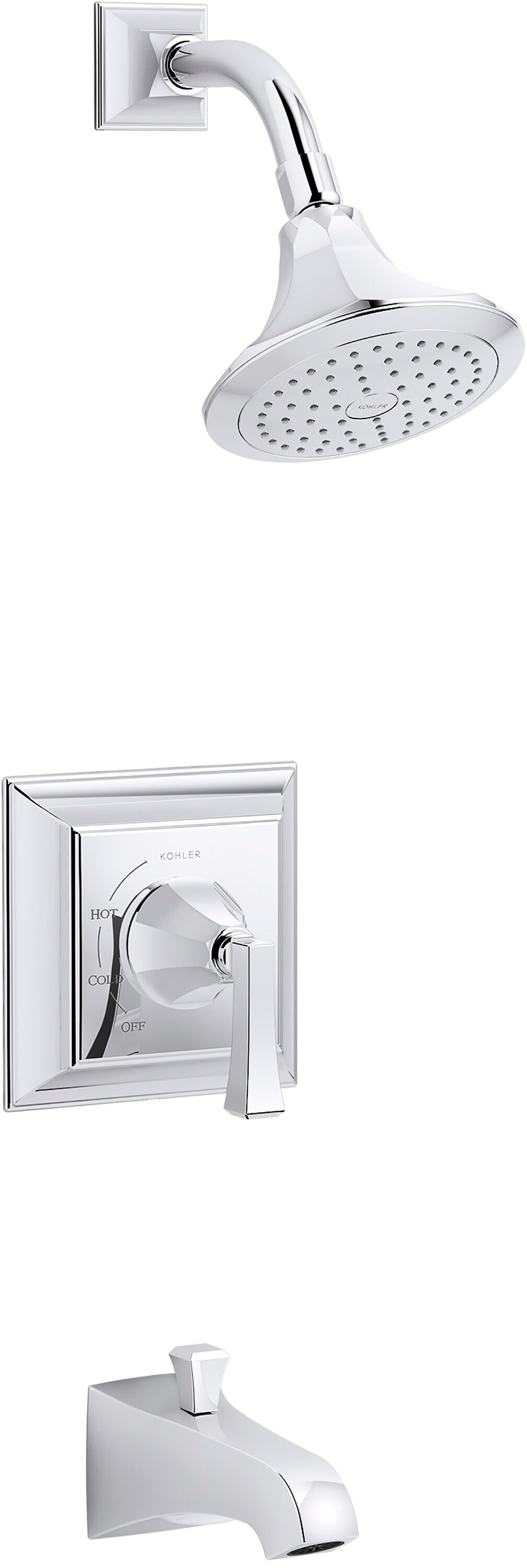 KOHLER TS461-4V-CP Memoirs Polished Chrome 1-handle Single function 6.0-Inches Round Bathtub and shower Faucet