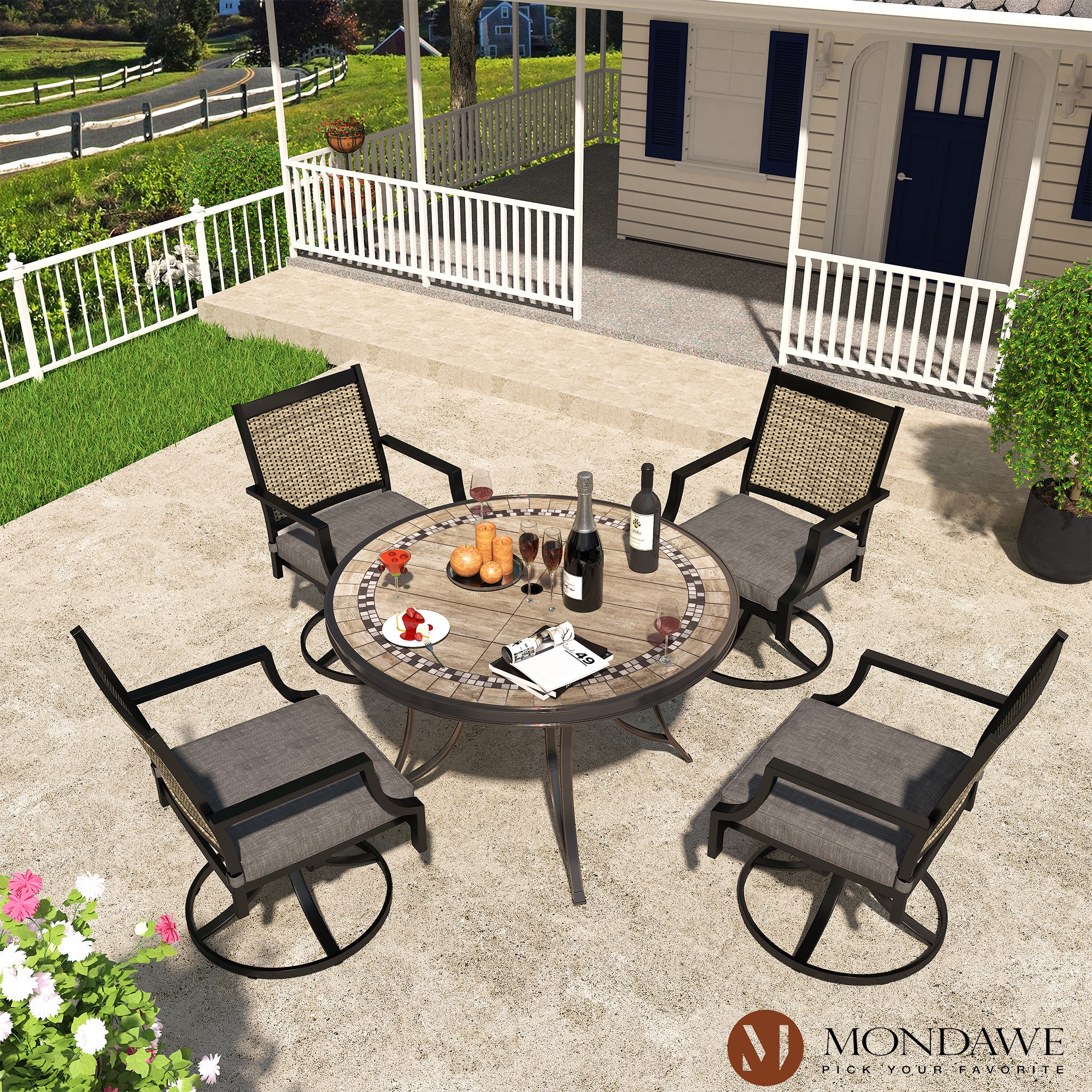 Mondawe 21OD011025BE-B Patio-Dining-Sets - View #4
