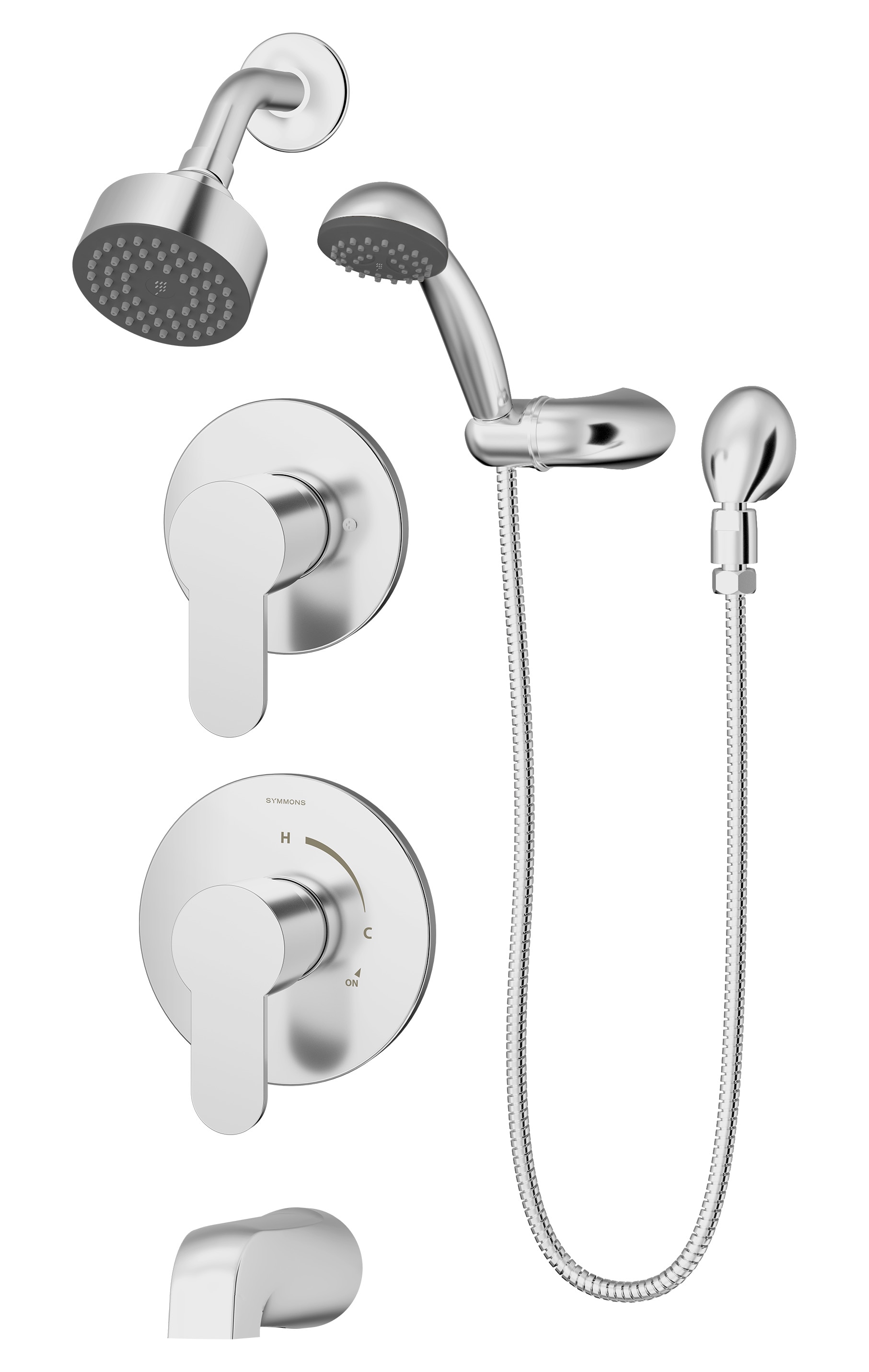 Symmons 6706-1.5-TRM Identity Chrome 2-handle Single Function Round Shower Faucet