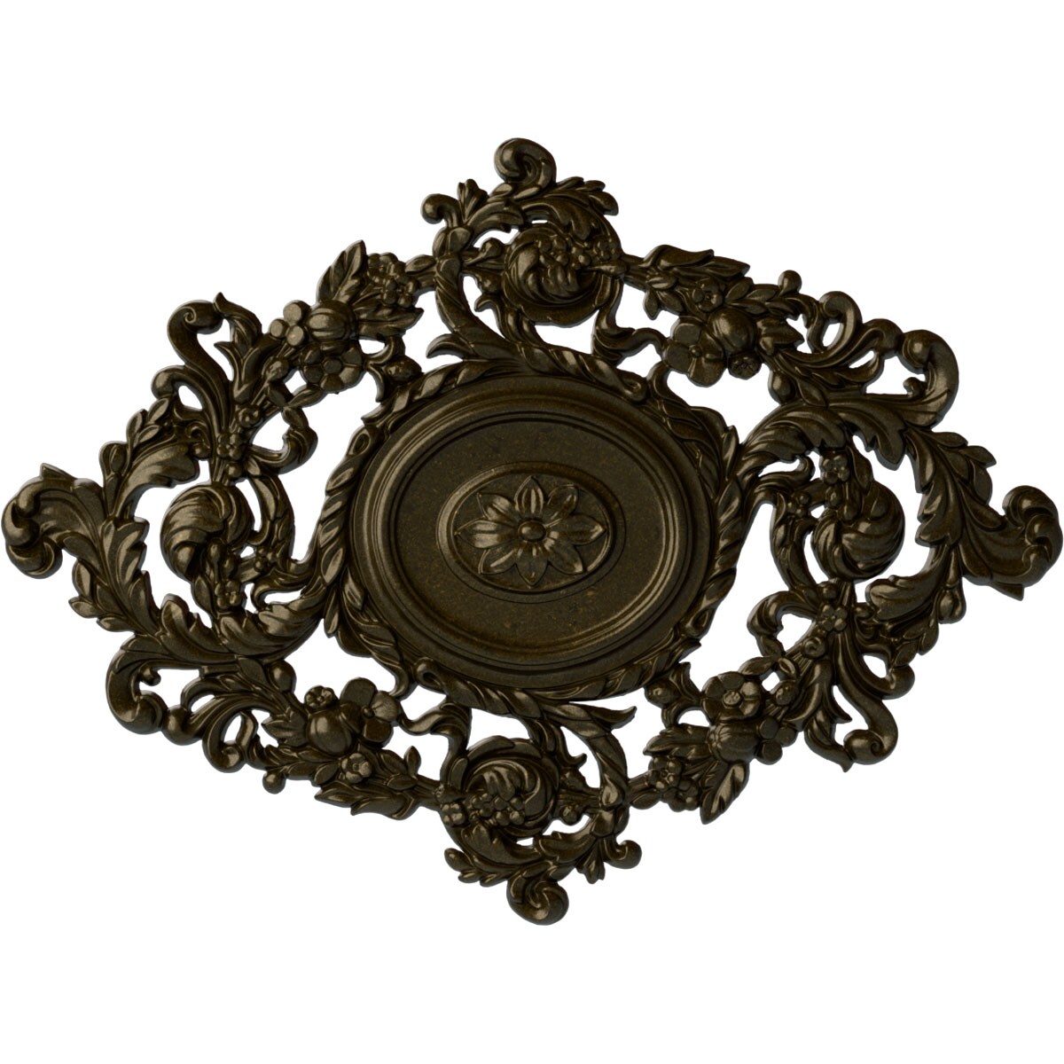 Ekena Millwork CM30KTGGS Katheryn 30.375-in W x 22.5-in L Painted Green Gold Polyurethane Whole Ceiling Medallion