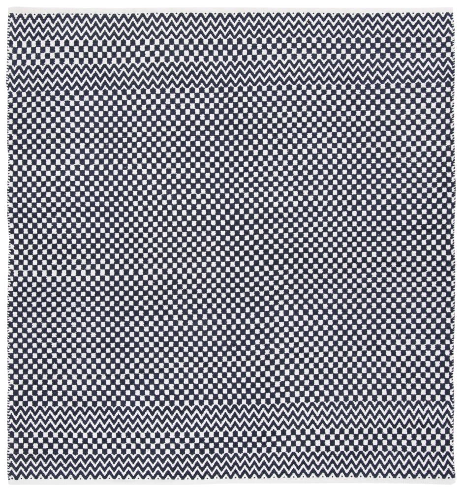 Safavieh BOS686N-6SQ Boston Tallis 6 x 6 (ft) Tufted Cotton Navy Square Indoor Geometric Coastal Area rug