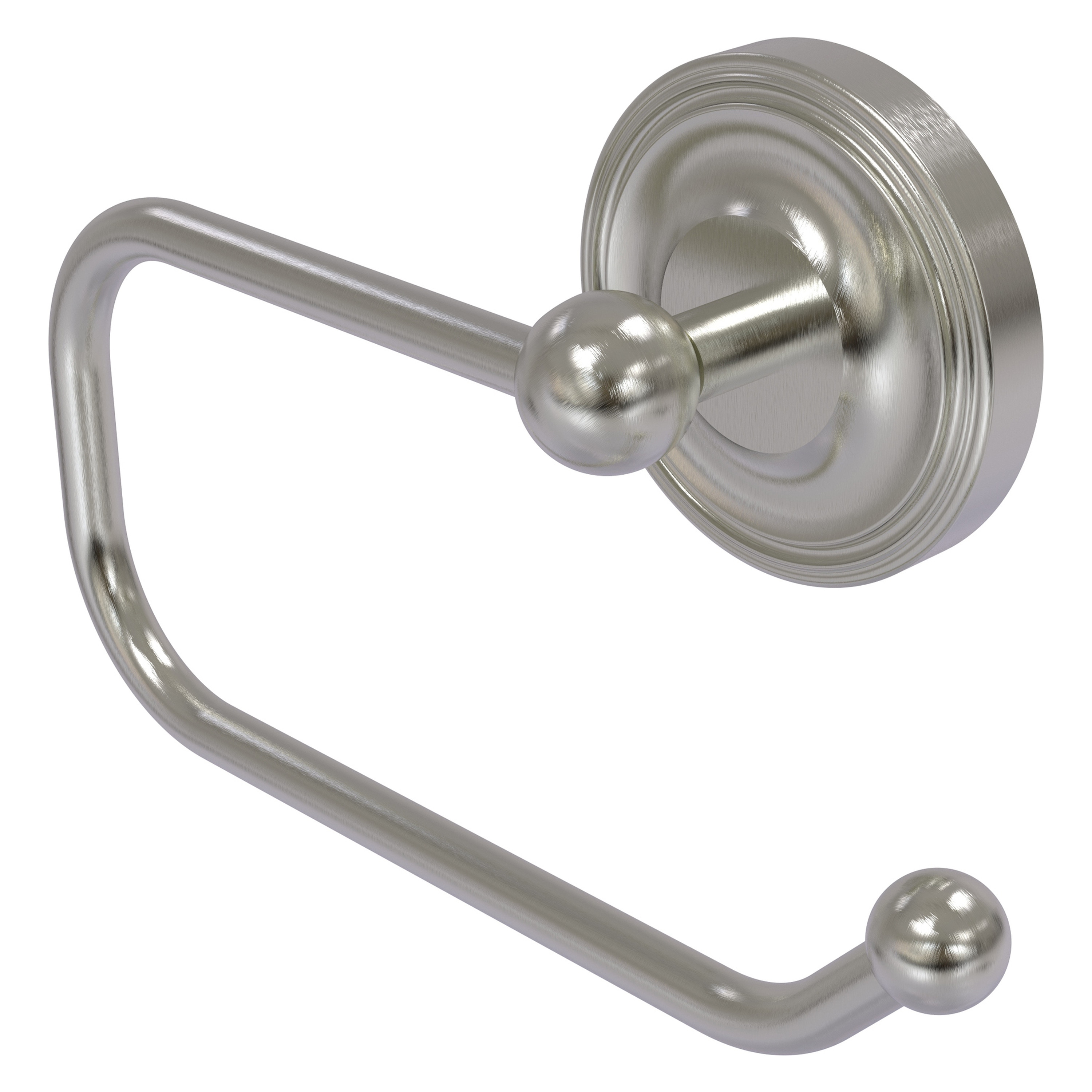 Allied Brass R-24E-SN Regal Satin Nickel Wall mount Single post Toilet Paper Holder 1 -Rolls