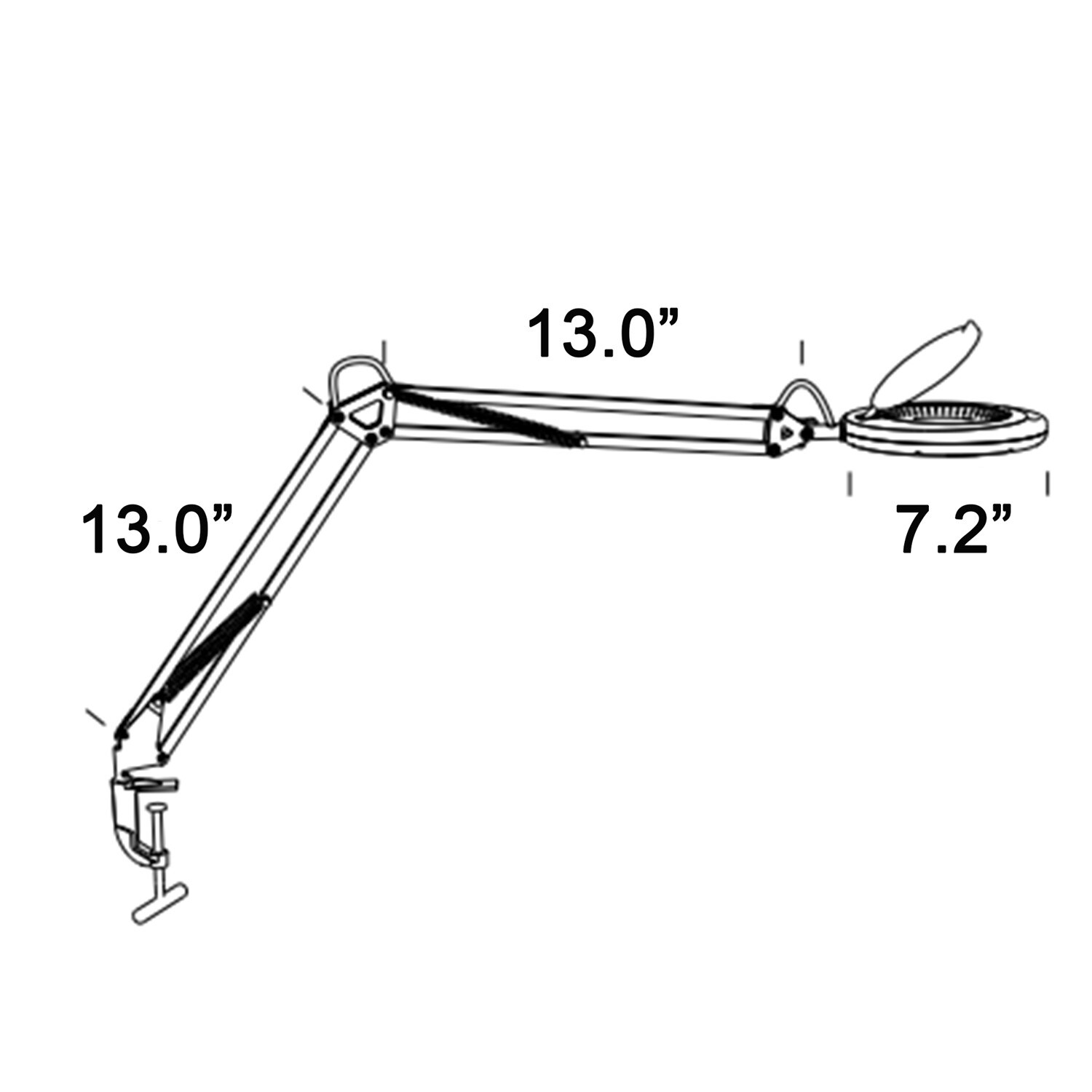 Led Magnifying Lamp With Clamp 5 Inch Magnifier Glass Lens Metal Swing Arm  Dimmi
