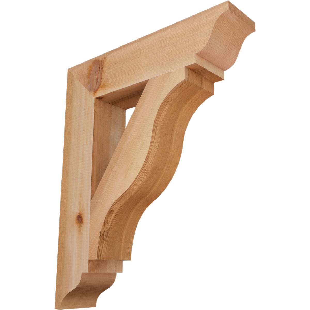 Ekena Millwork BKT04X18X22FST01SWR Funston traditional smooth 3-1/2-in x 18-in x 22-in Western red cedar Brown Wood Standard bracket