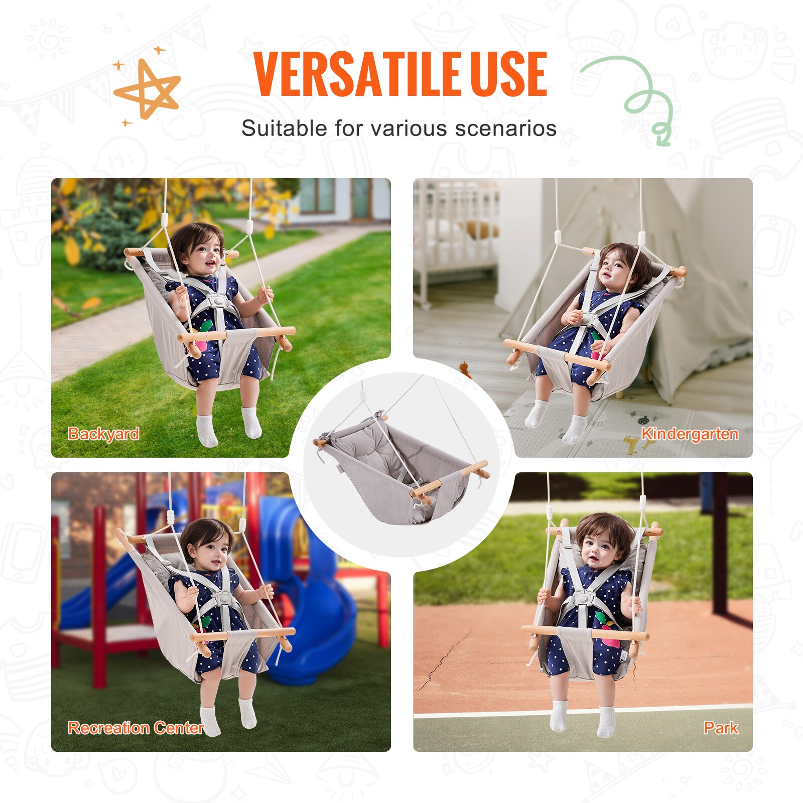 VEVOR FBDCQQZYFBZYMBCRWV0 Playset-Swings - View #6