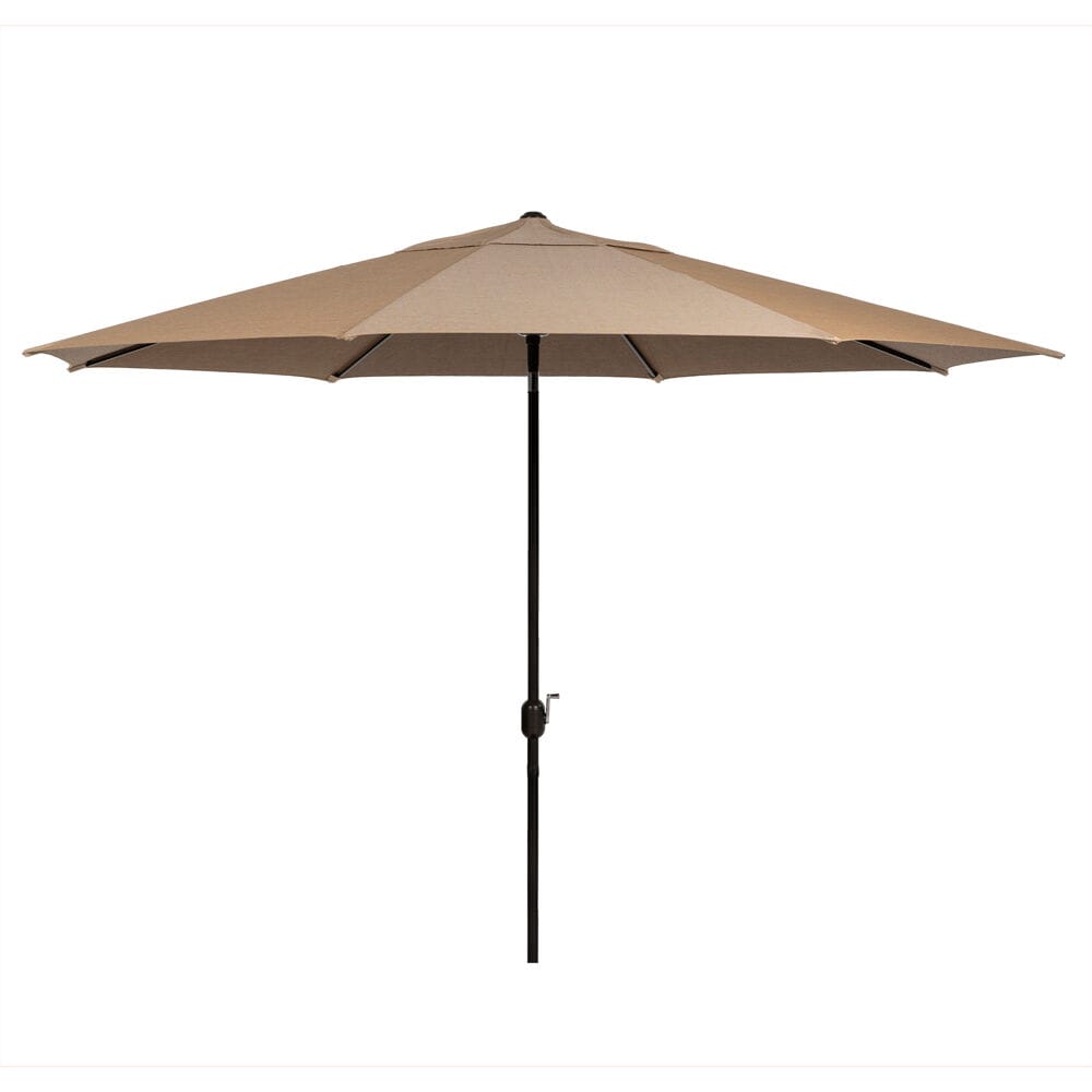 Hanover MCLRUMB11-TAN 11-ft Aluminum Tan Crank Market Patio Umbrella
