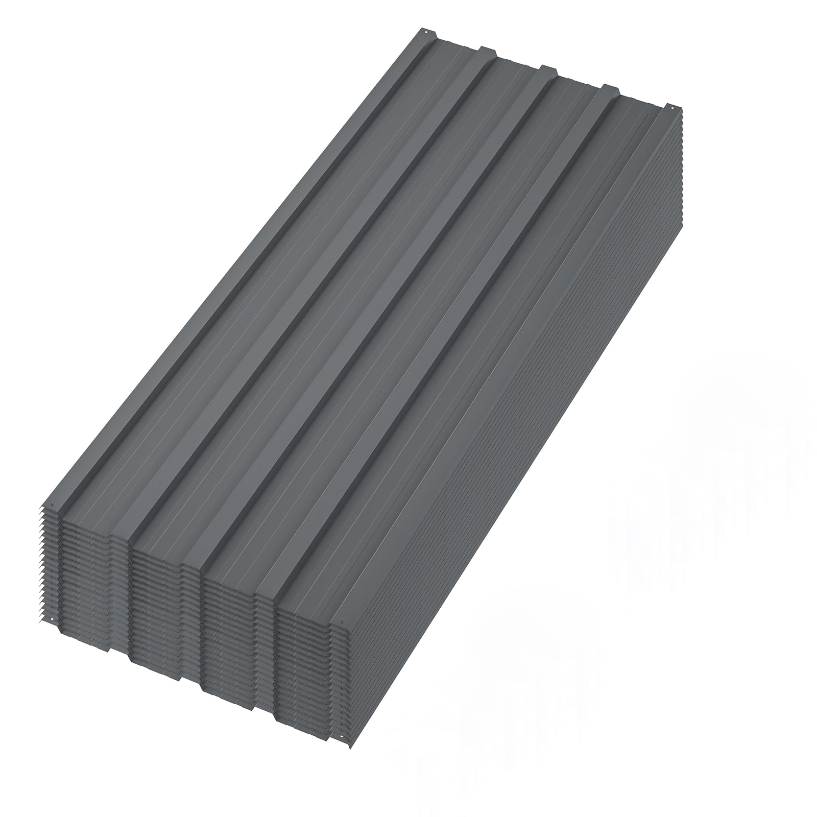 IdealHouse 3.54ft Heavy Duty Corrugated Metal Roofing Panels - Galvanized Steel Waterproof Weather Resistant - Easy to Install - Ideal for Carport Gazebo Garage Outbuilding Warehouse Porch Pergola Patio - Gray - 40pcs