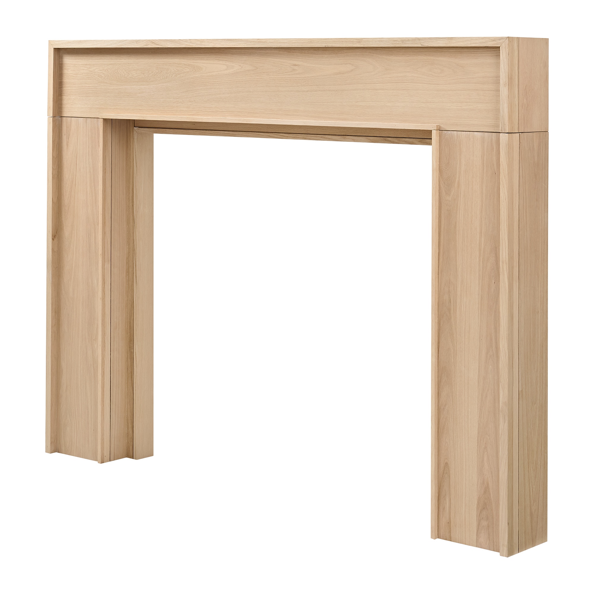 Modern Ember LEAVITT-5642-UNF 80-in W x 54-in H x 8-in D Leavitt Unfinished Poplar Modern Fireplace Mantel