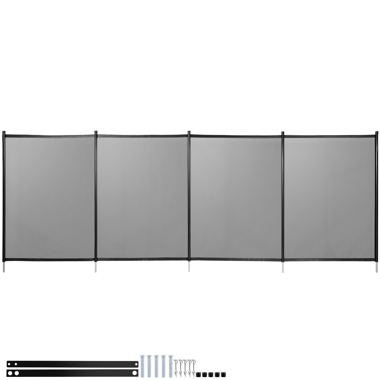 VEVOR KCXYCWLB448FT1KSYV0 4-Feet x 48-Feet Black Aluminum Mesh Pool Safety Barrier Panel