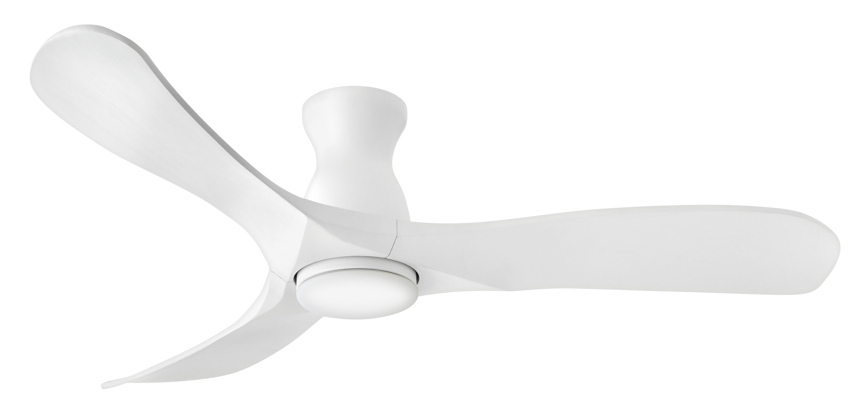 Hinkley 903456FWW-LDD Swell Flush Illuminated 56-in Integrated LED Outdoor Flush Mount Smart Matte White with Matte White Blades Ceiling Fan With Light - Remote Included ( 3 -Blade )